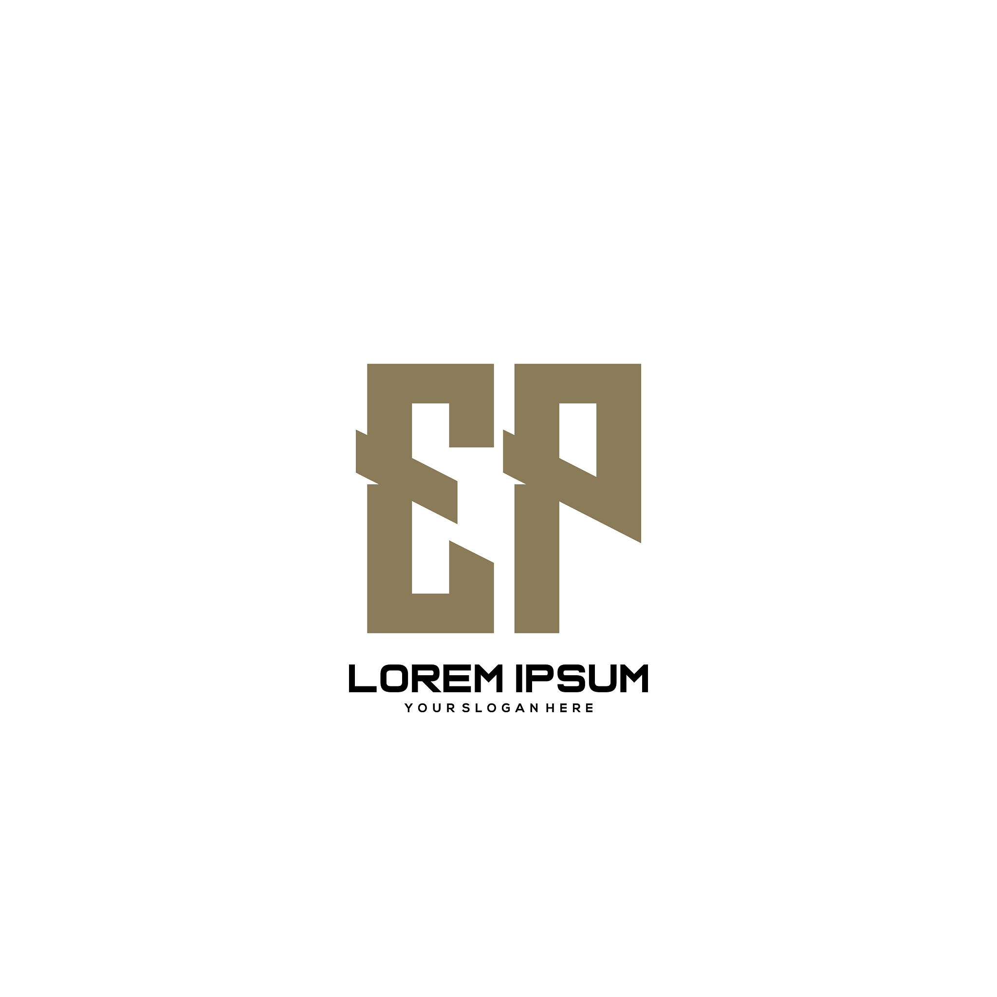 ep initial letter minimalist art logo