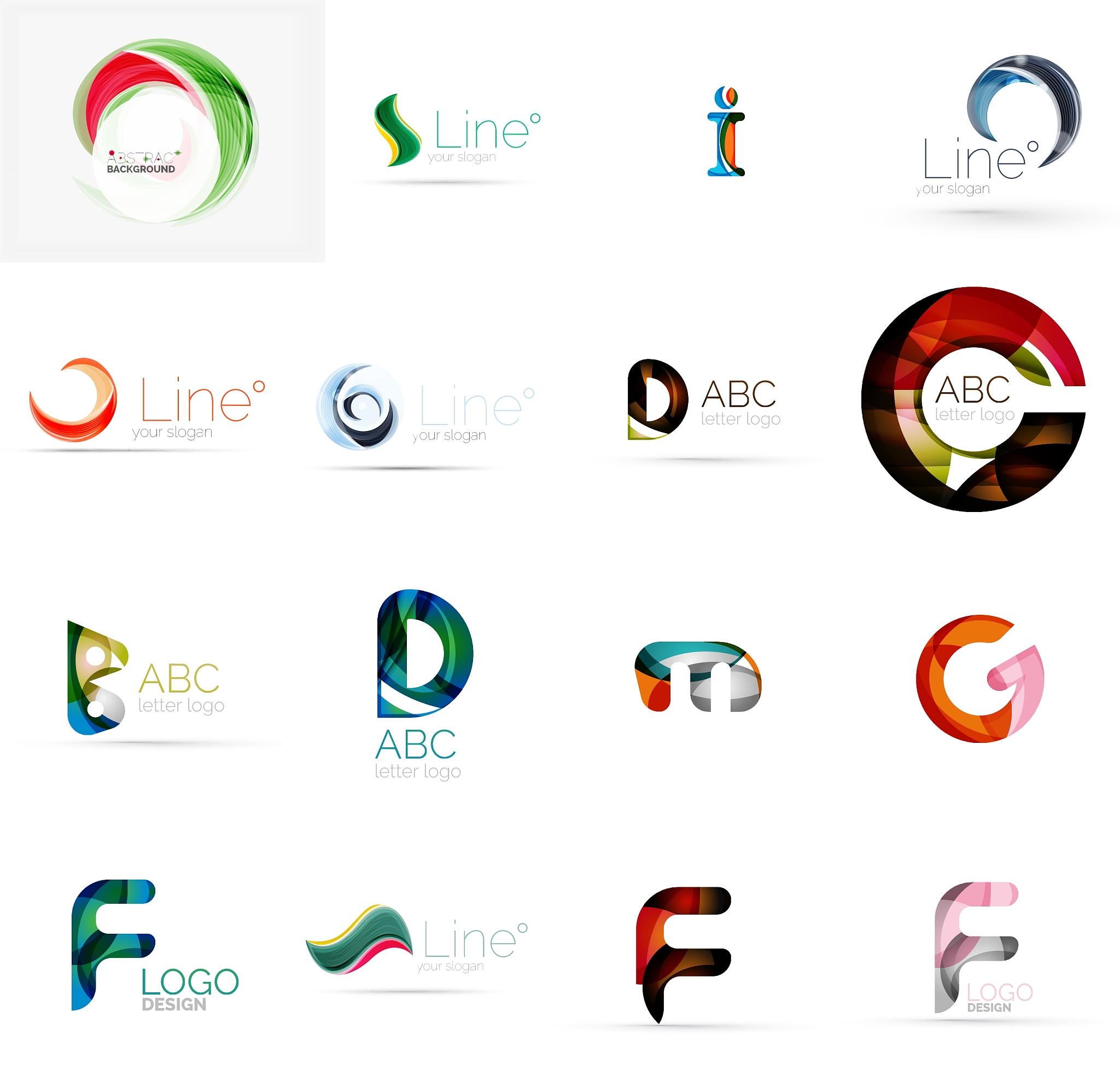 set of universal company logo ideas business icon