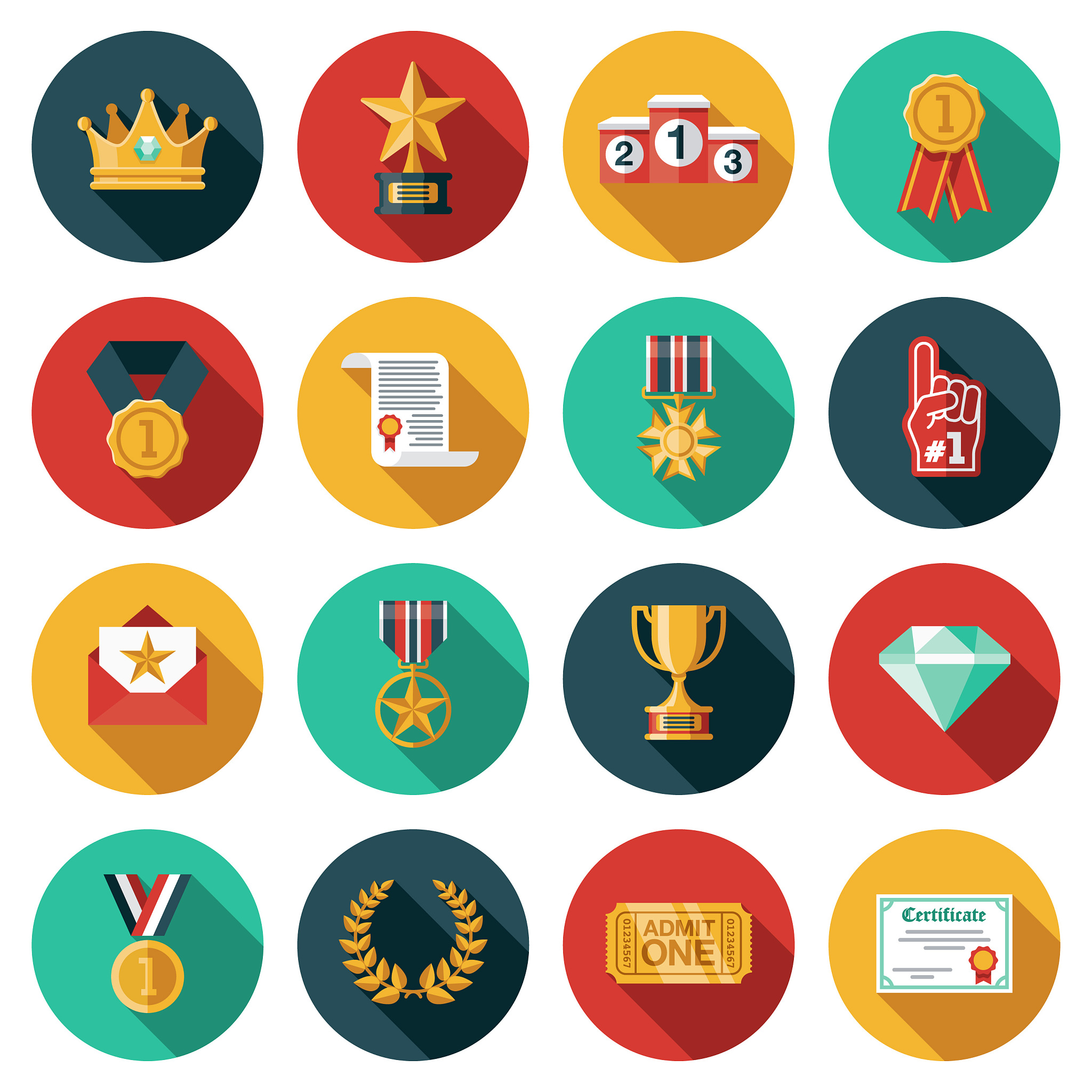 awards icon set