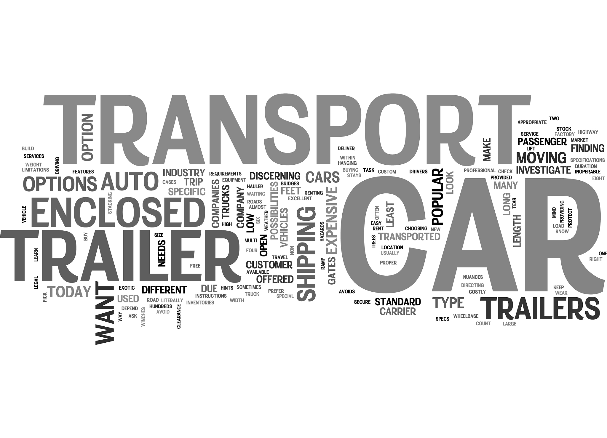 a look at car transport trailers text word cloud