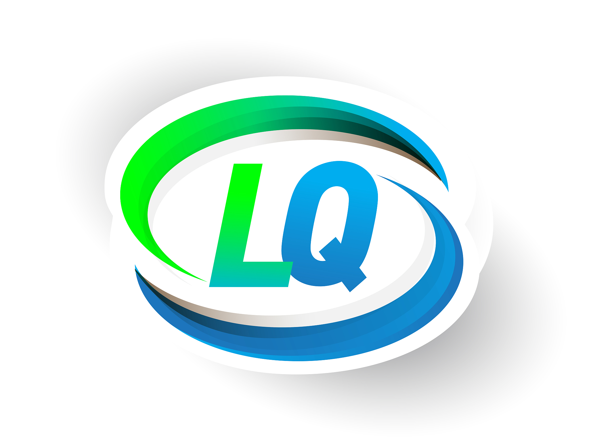 initial letter logotype company name colored blue and green swoo