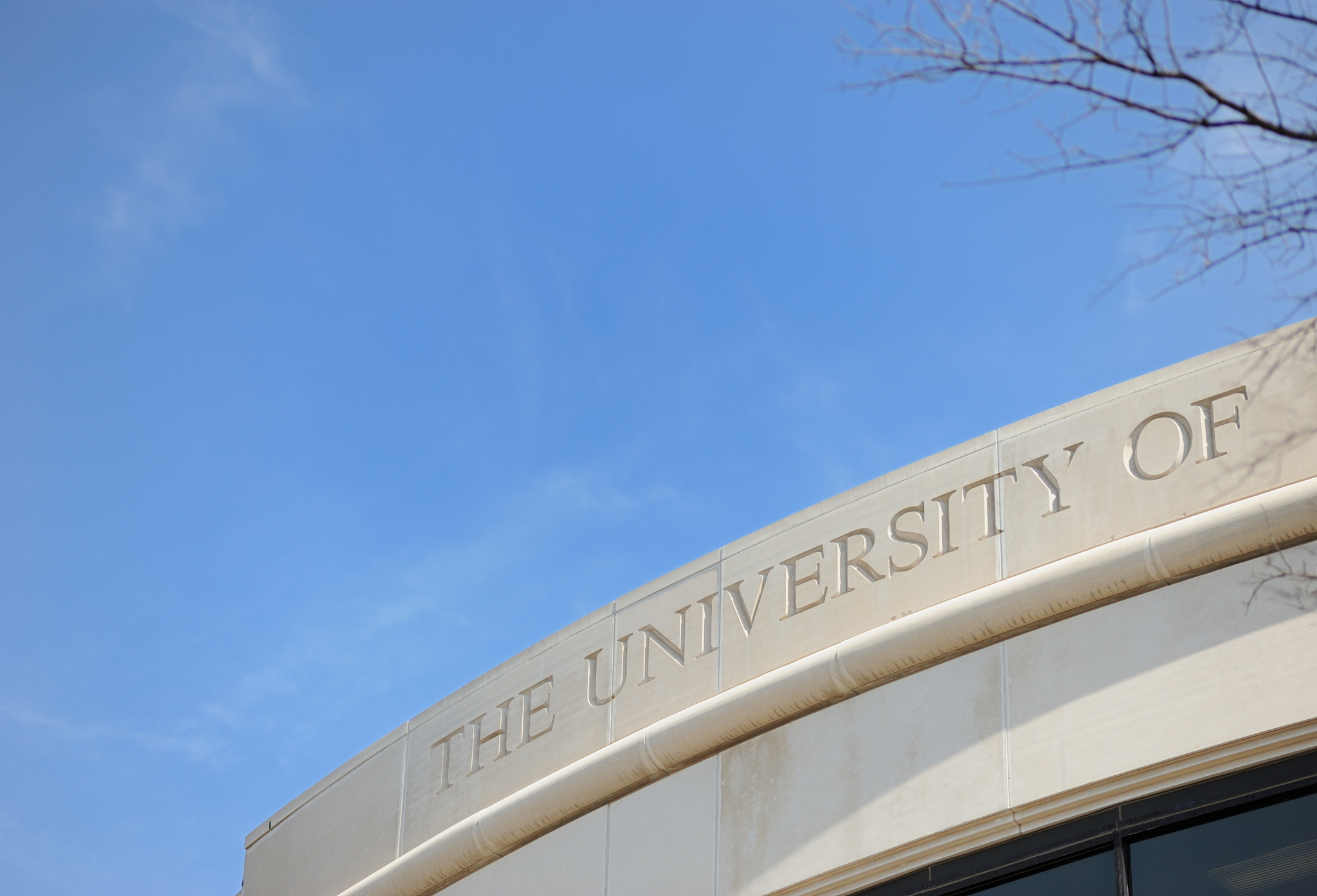 the university of sign on building with copy space