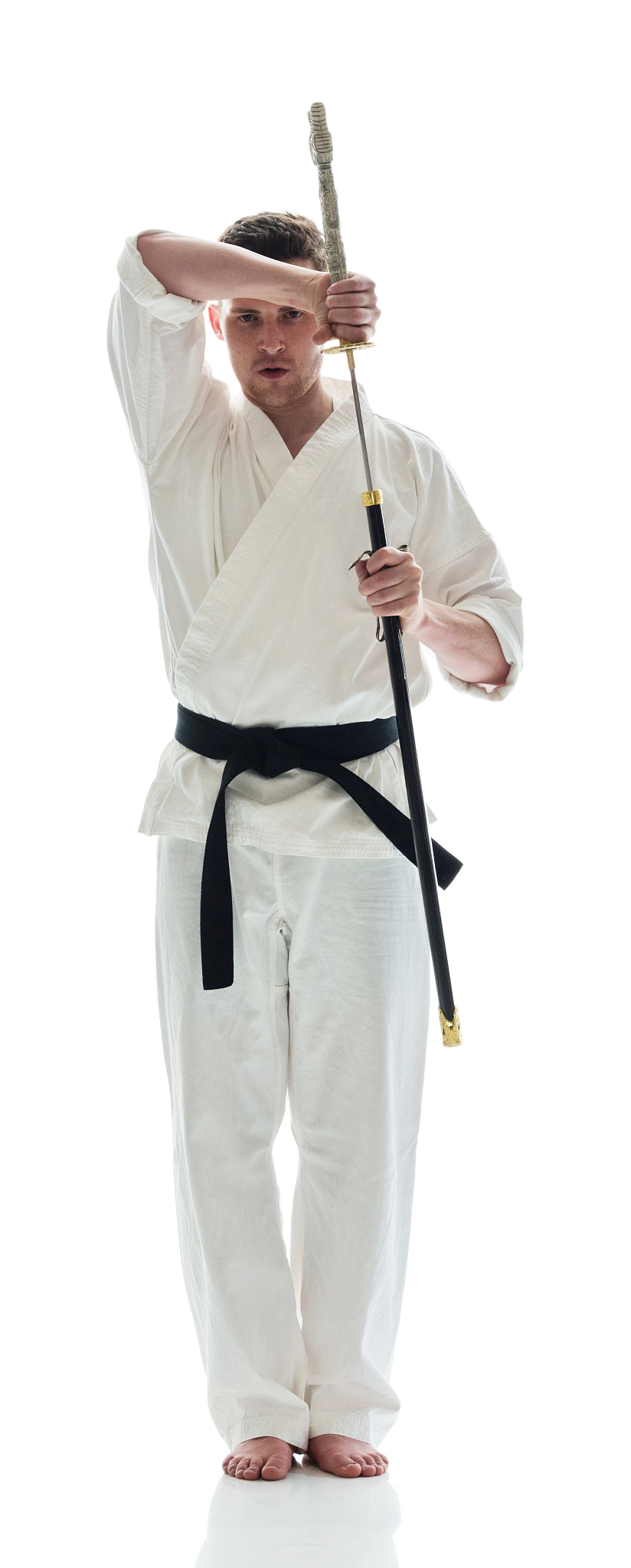 young man doing karate