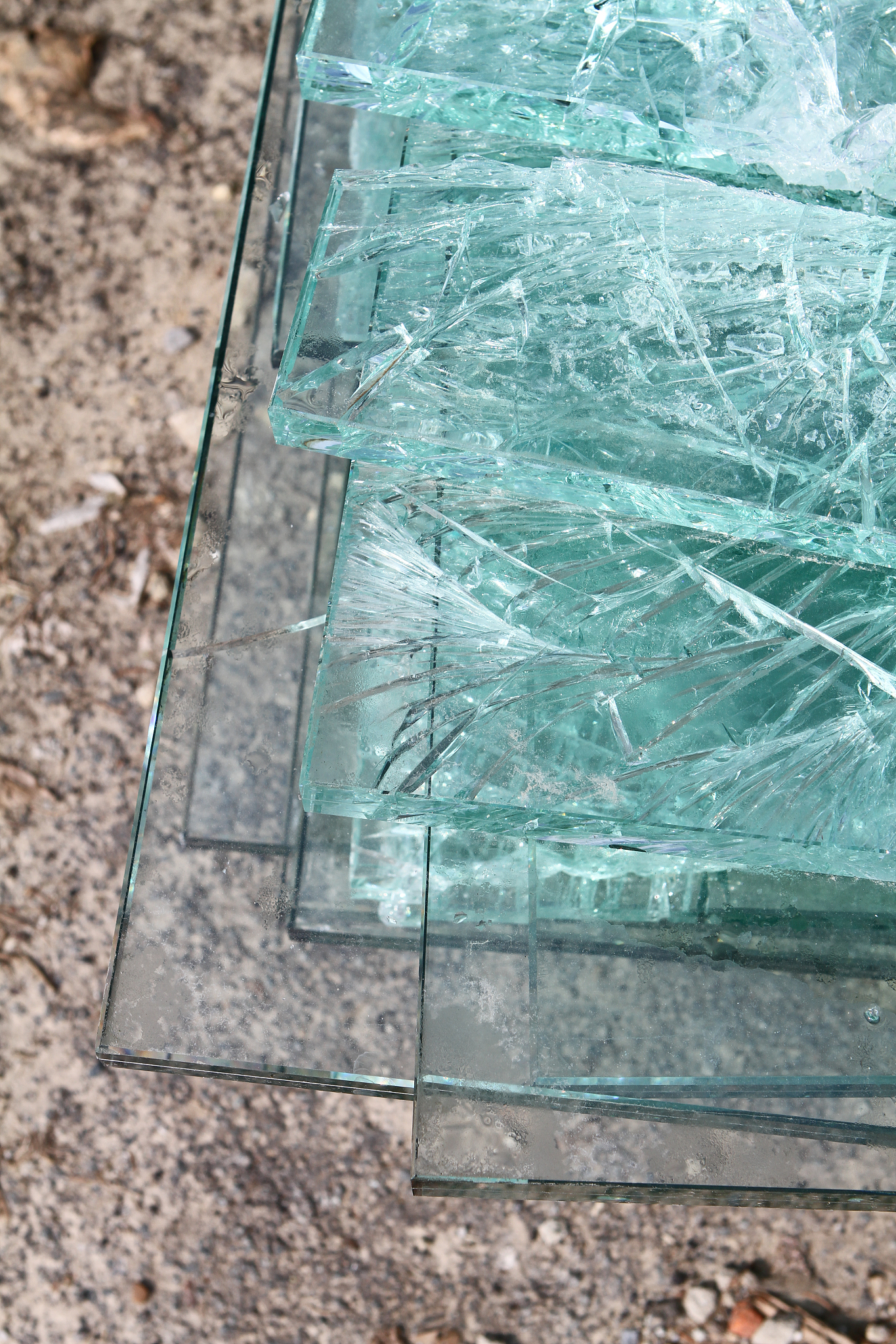 broken sheets of glass texture