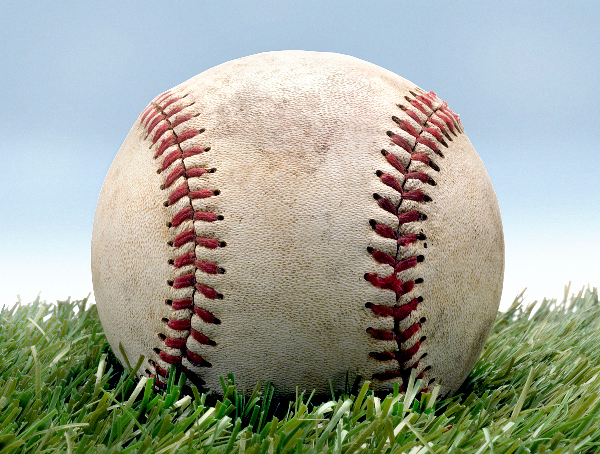 baseball in grass