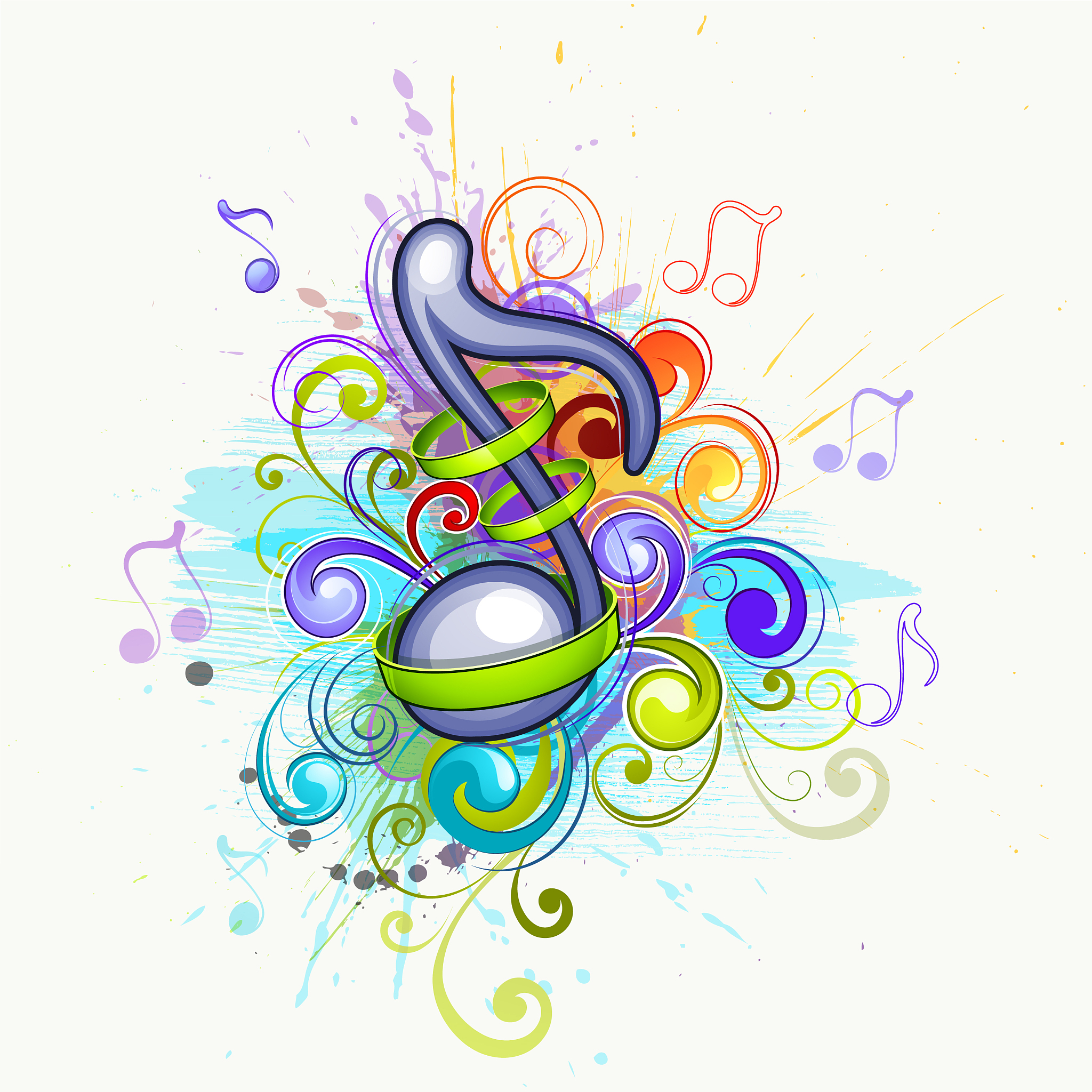 colorful music notes