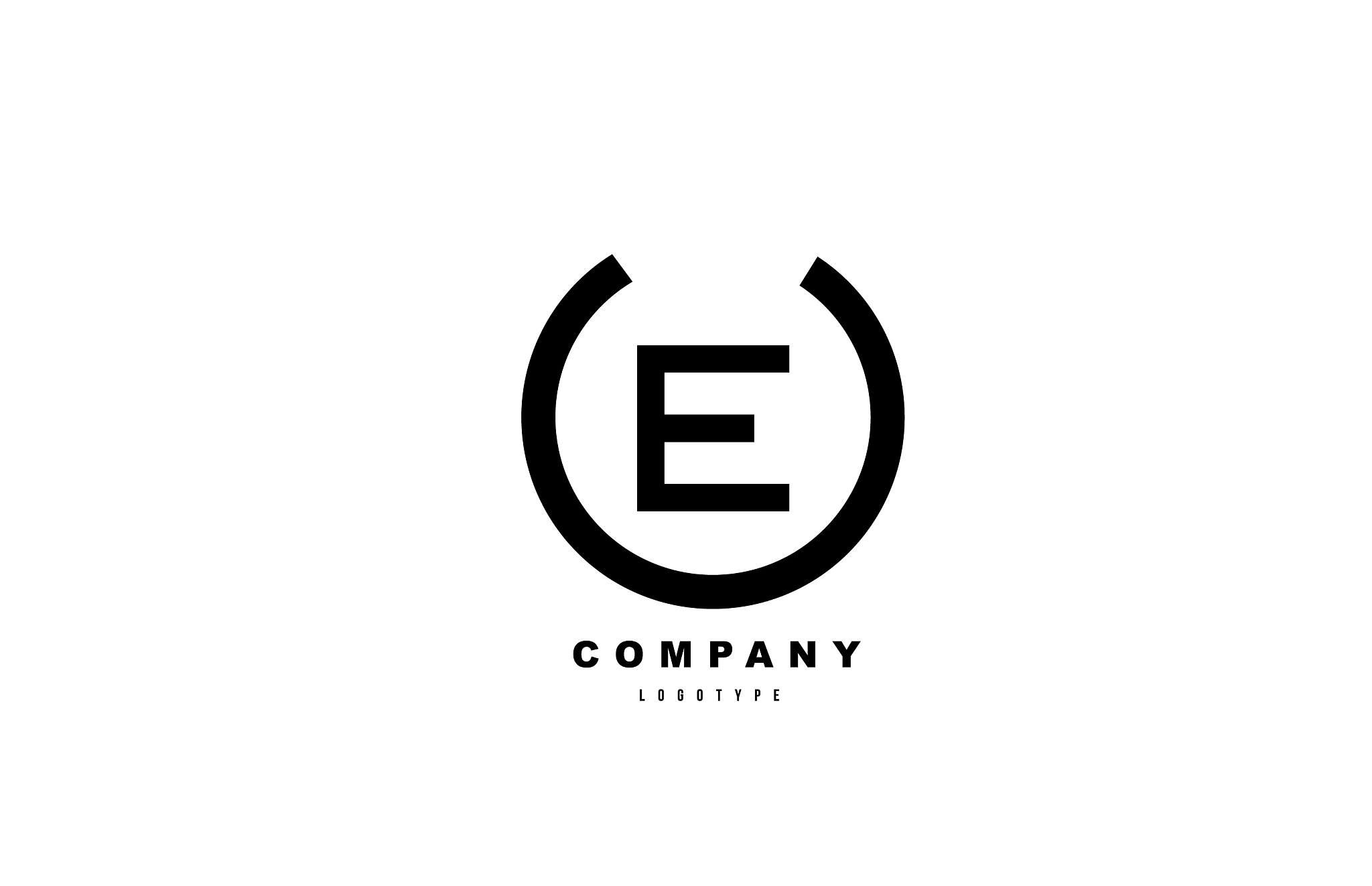 e black and white letter logo alphabet icon