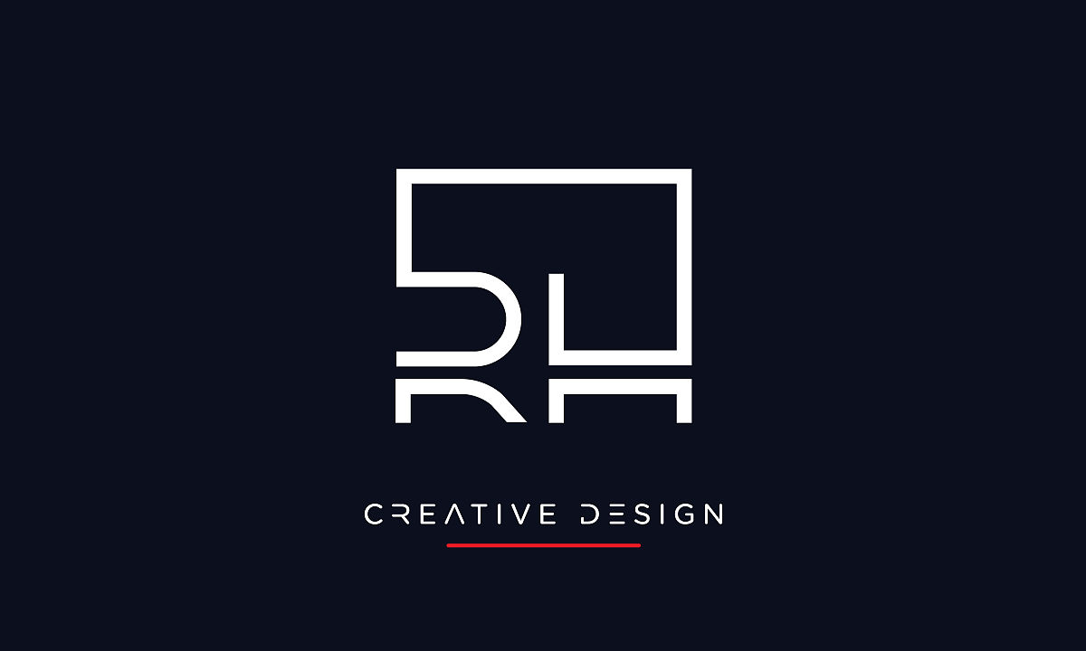 rh, hr字母字母抽象奢侈标志图标组合