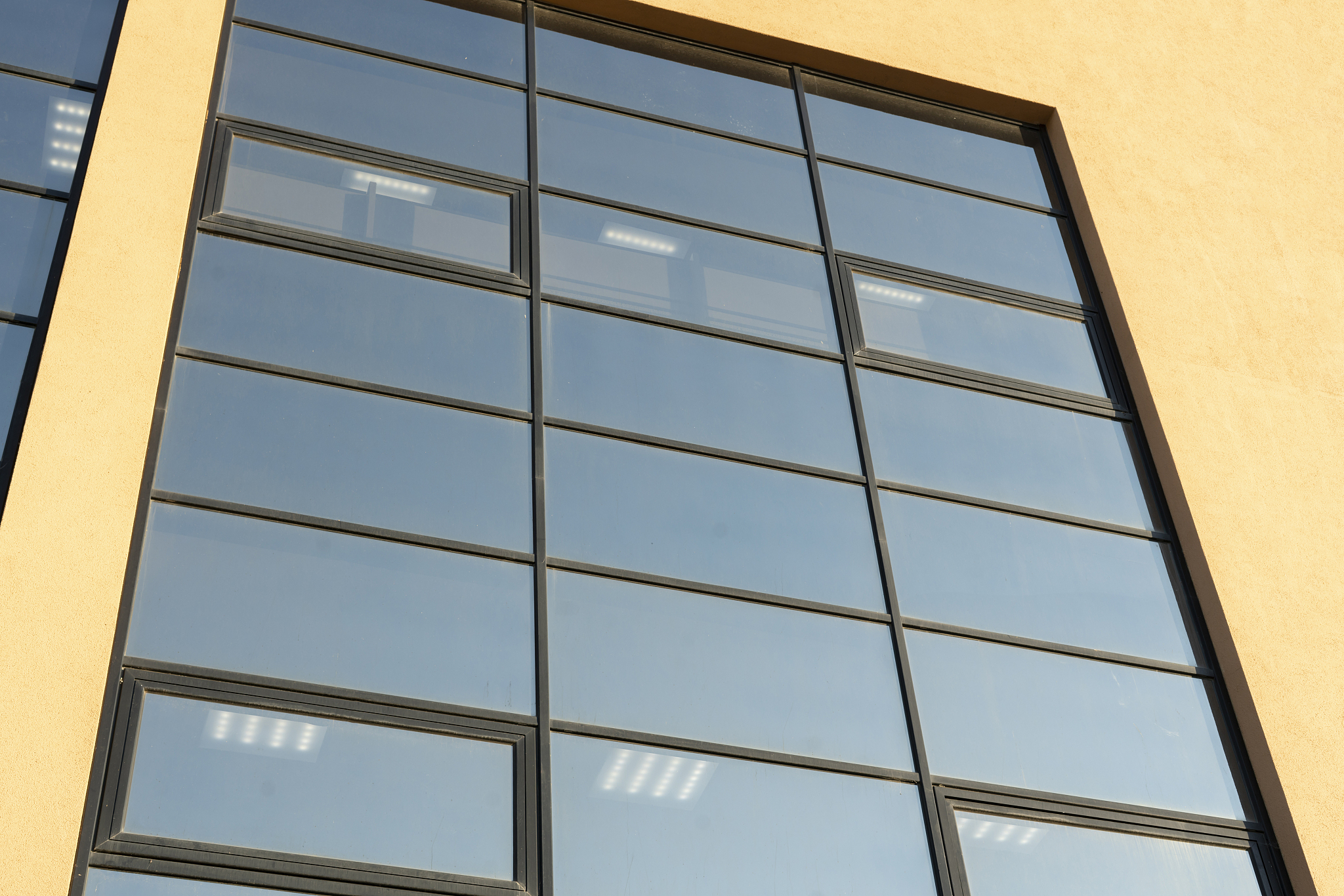the plastic window building exterior in the city outdoor