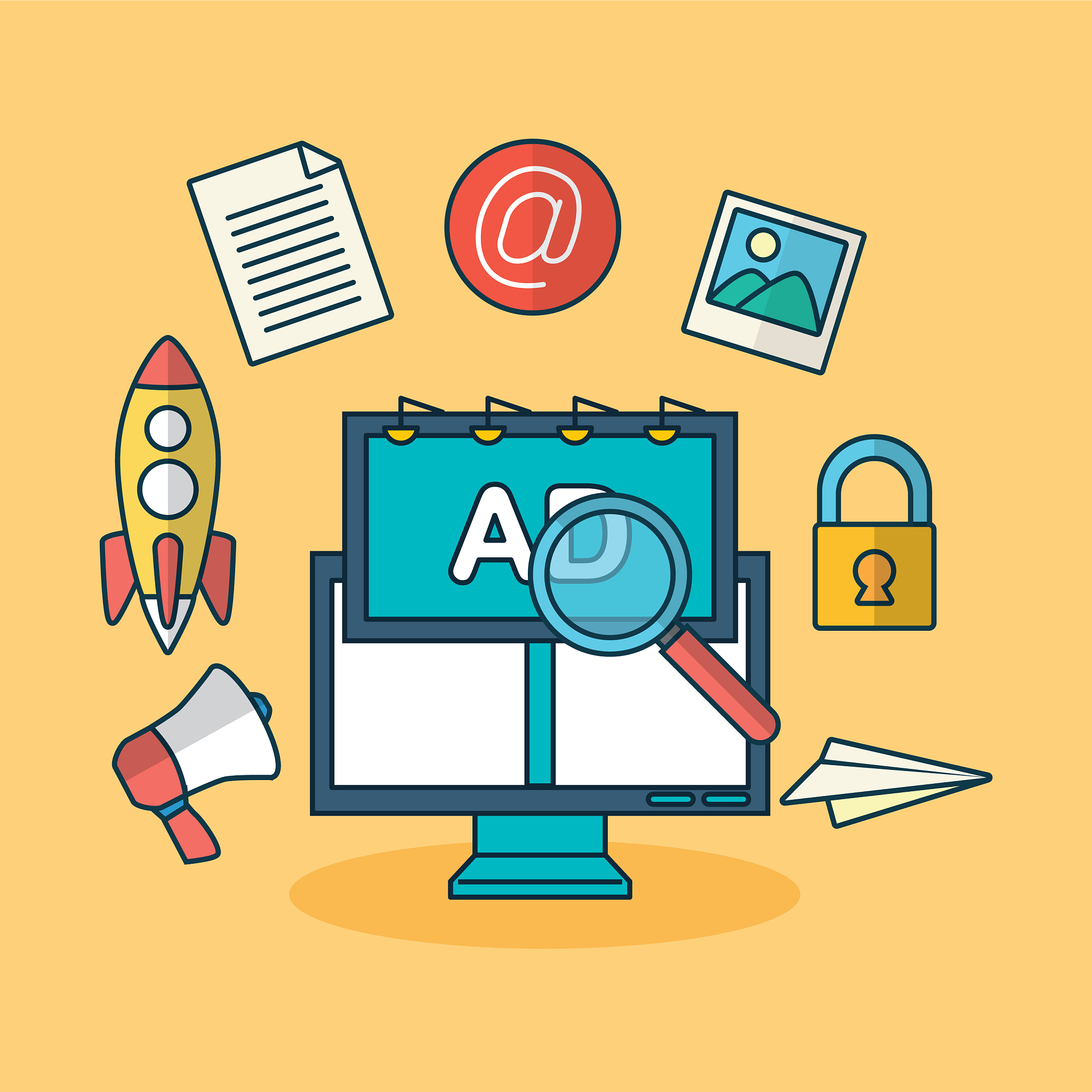 digital marketing technology with desktop