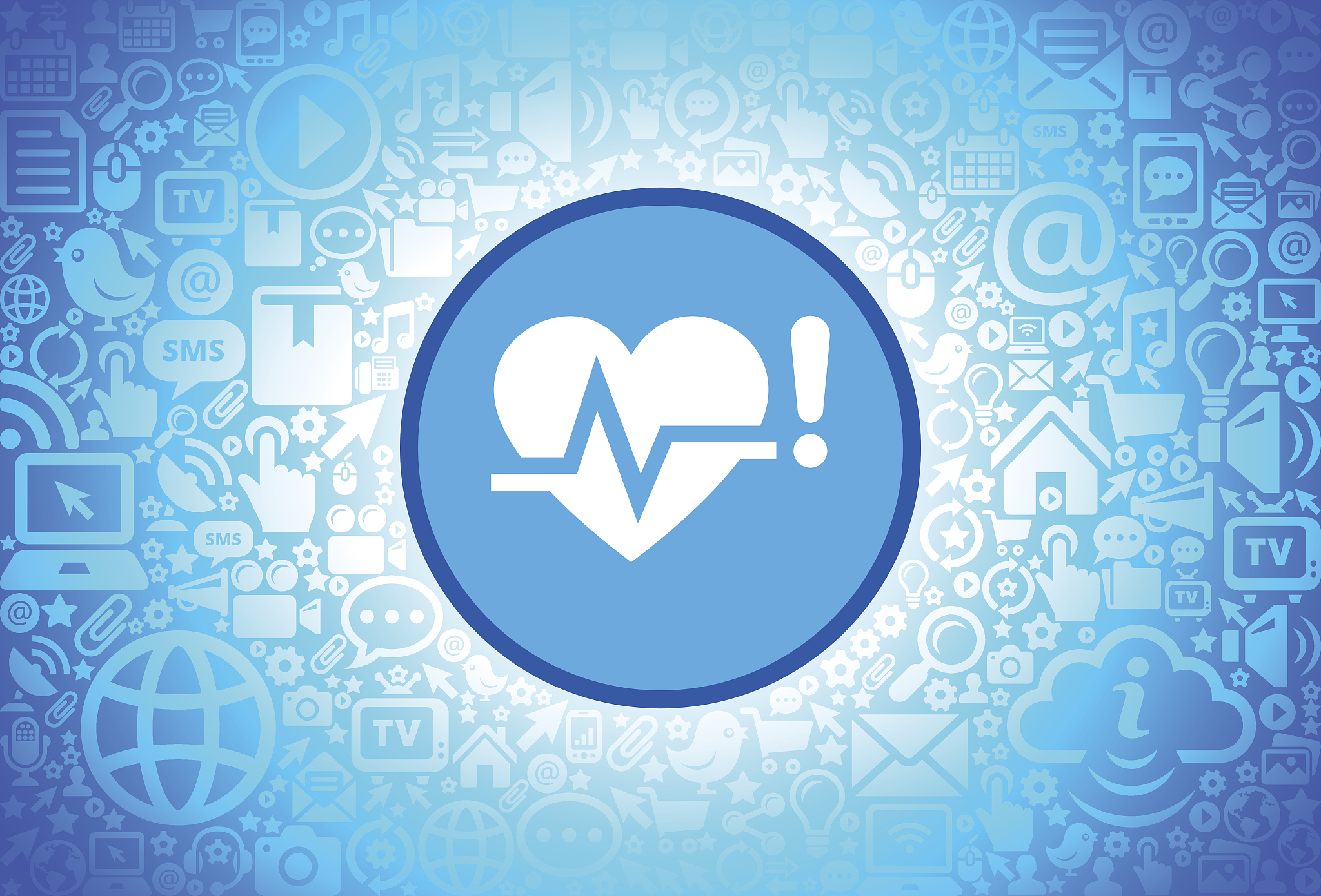 heart pulse icon on internet technology background