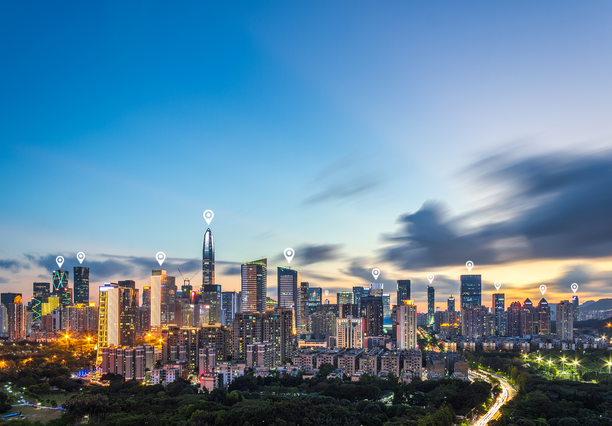 shenzhen city scenery and big data