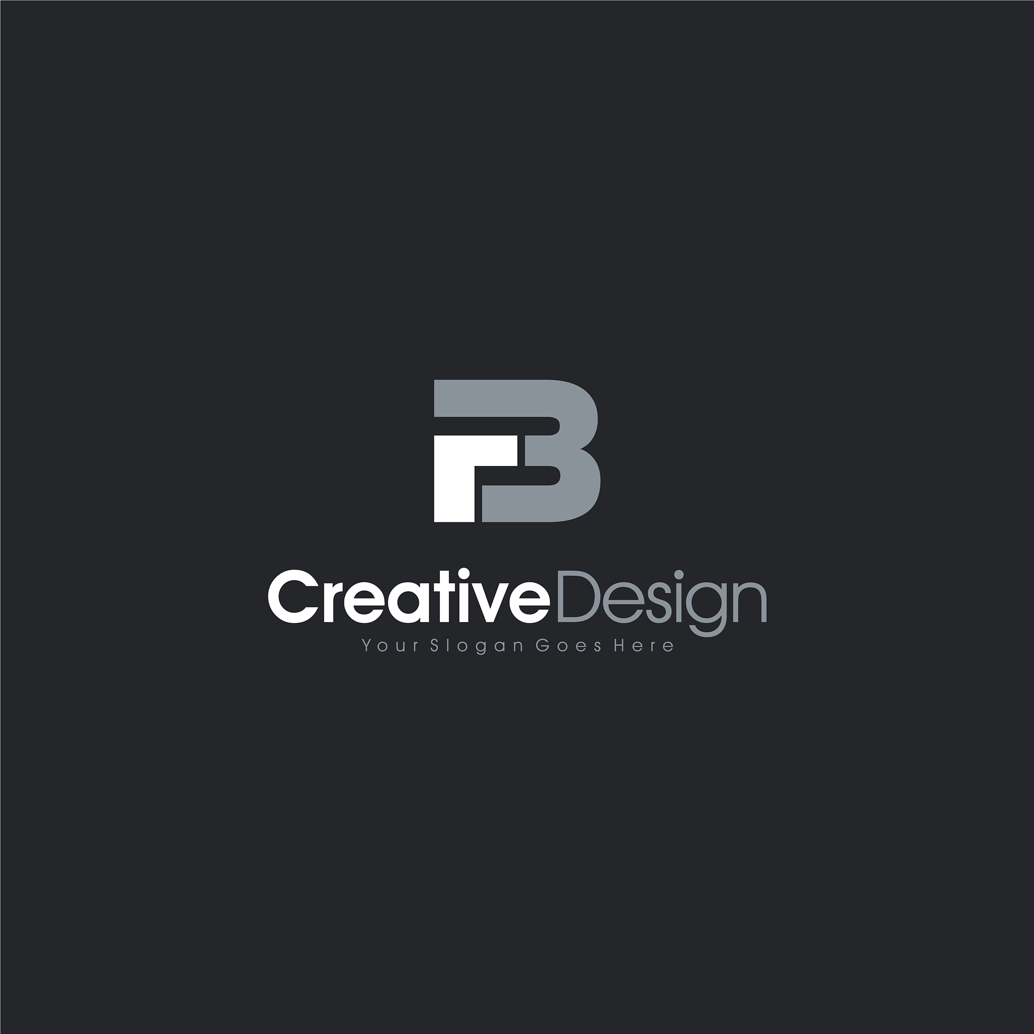 letter fb logo design creativepremium minimal