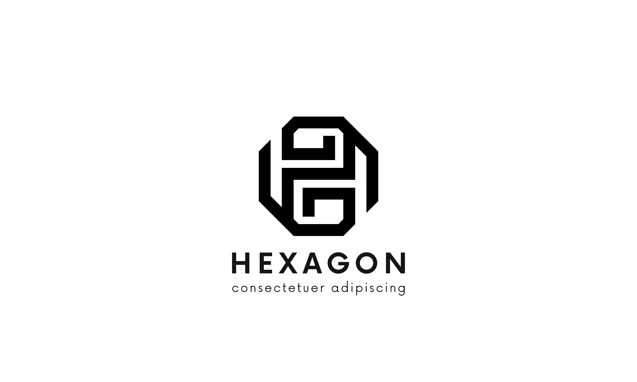 clean linear hexagon geometric icon sign vector design.