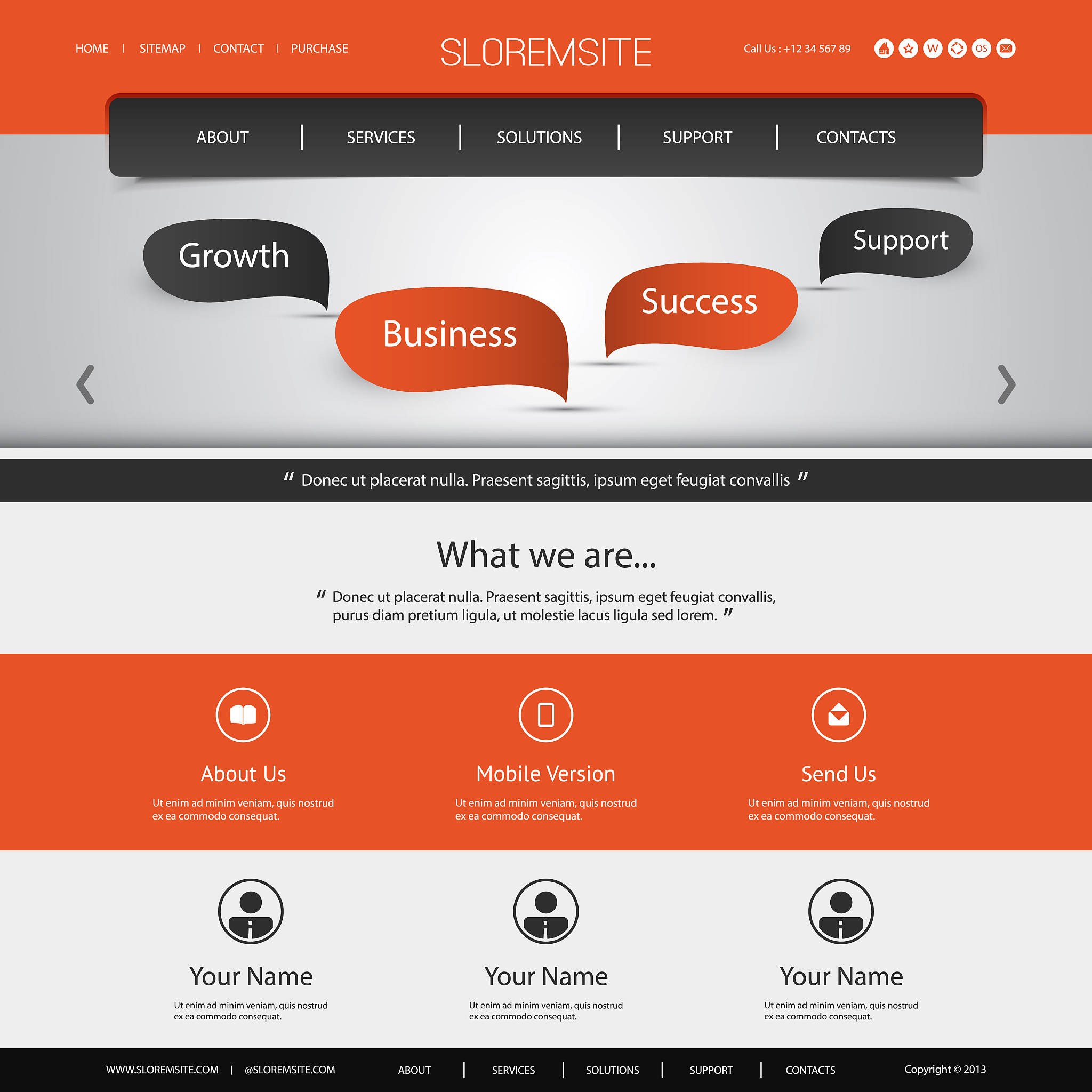 one page website template