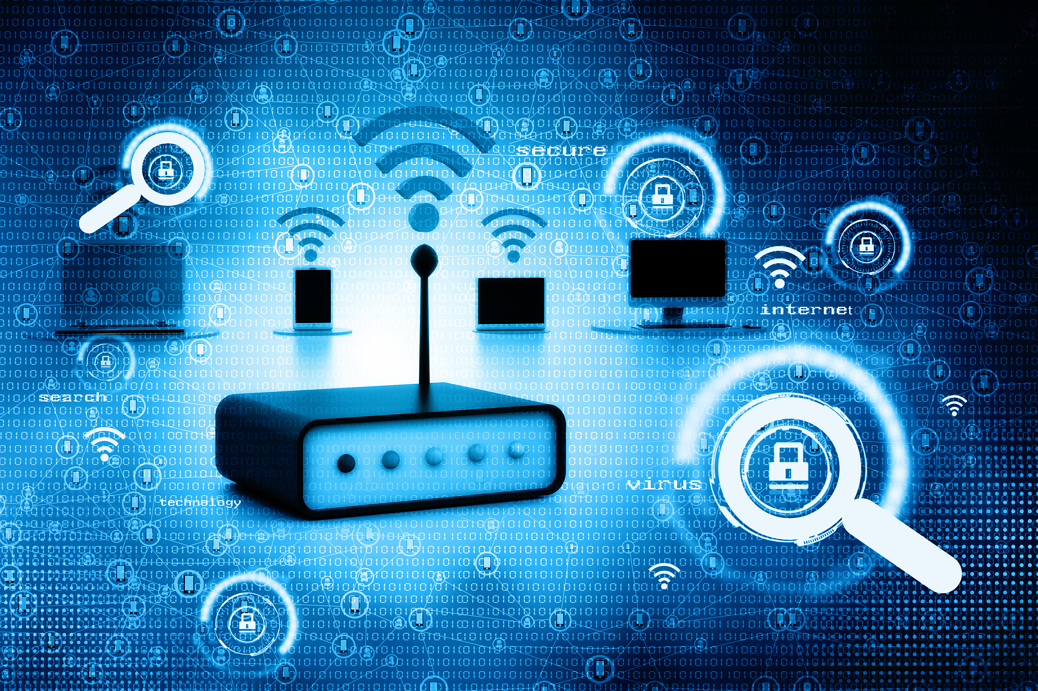 digital illustration of network devices