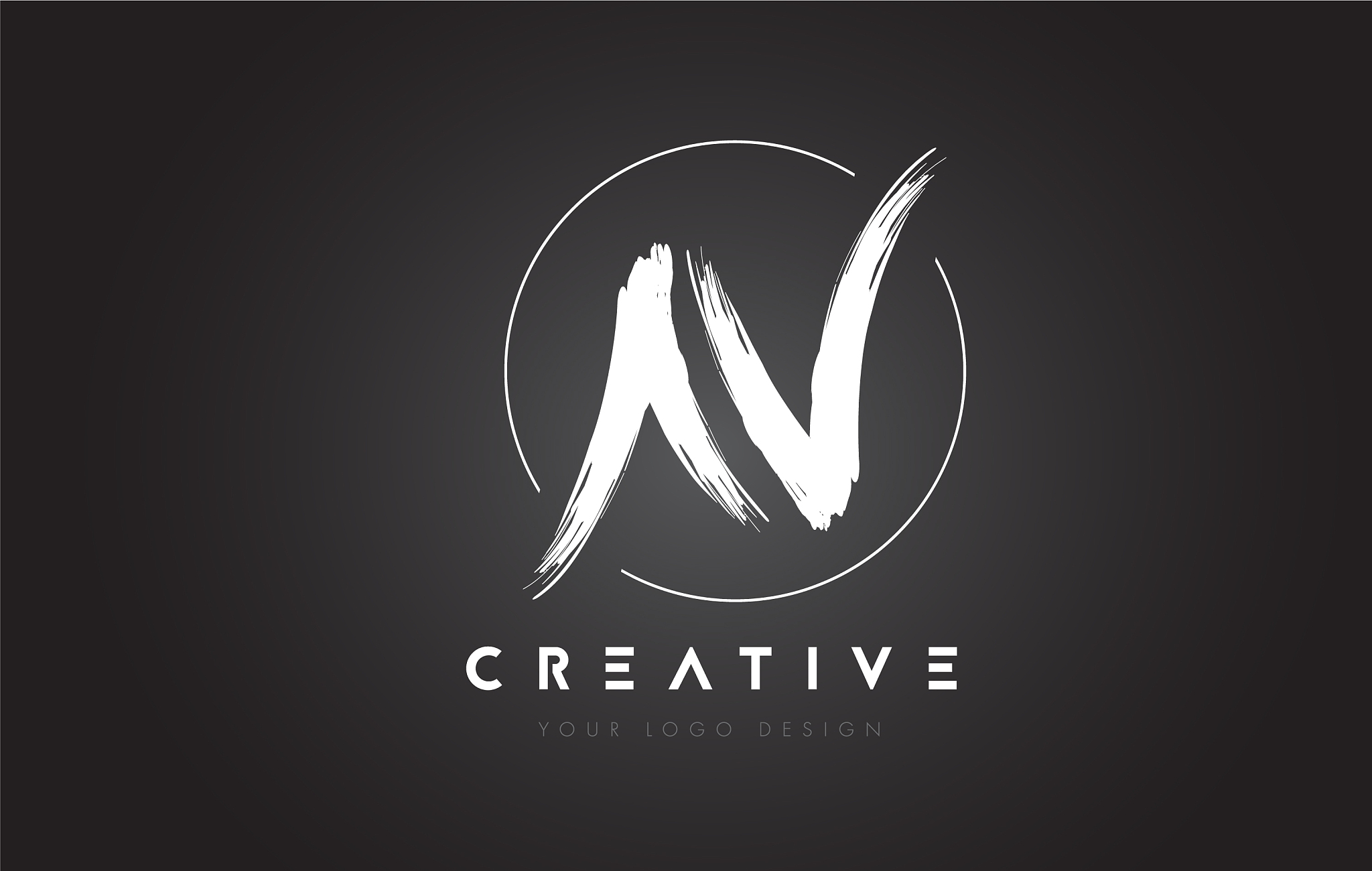 n brush letter logo design artistic handwritten