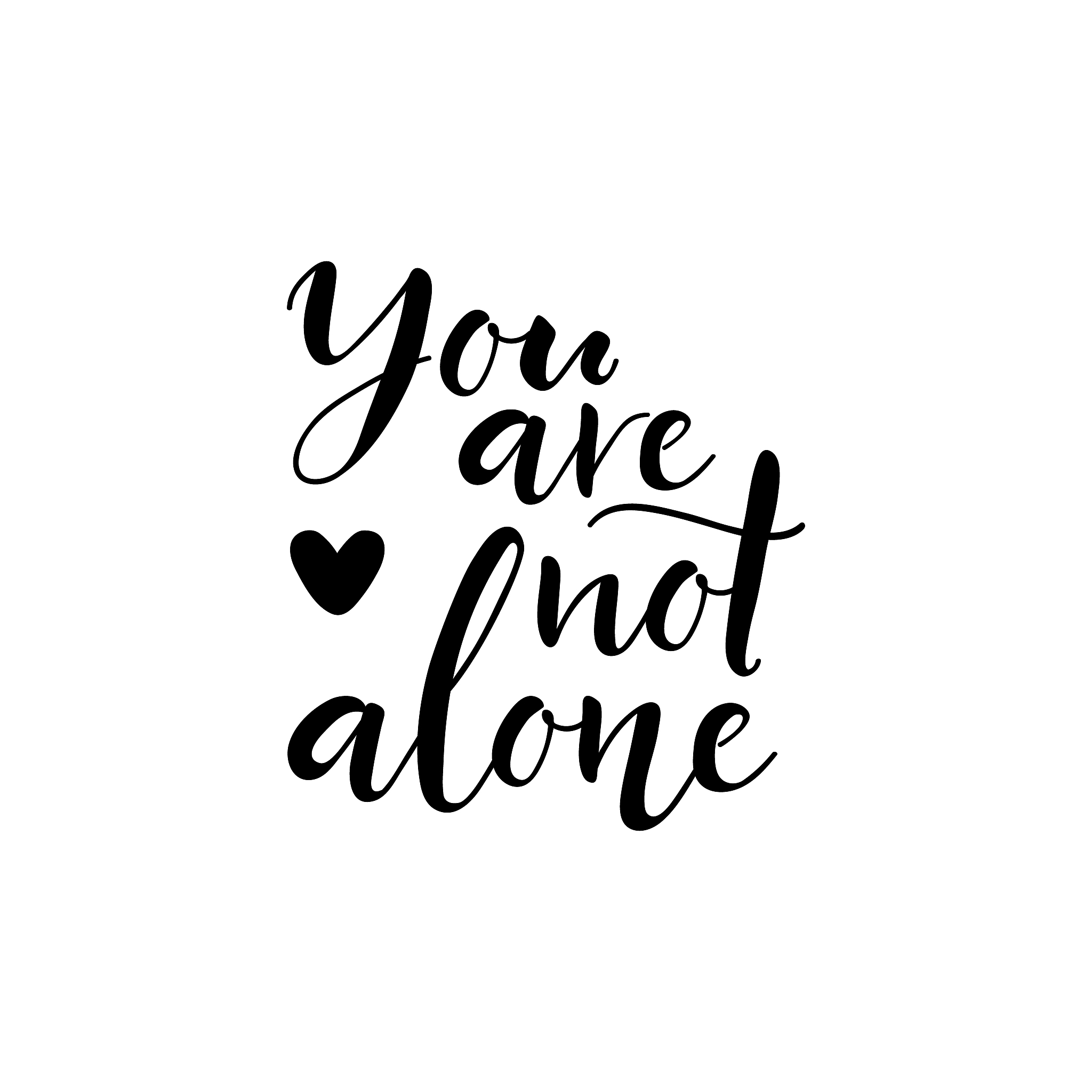 you are not alone. vector illustration. lettering. ink illustrat