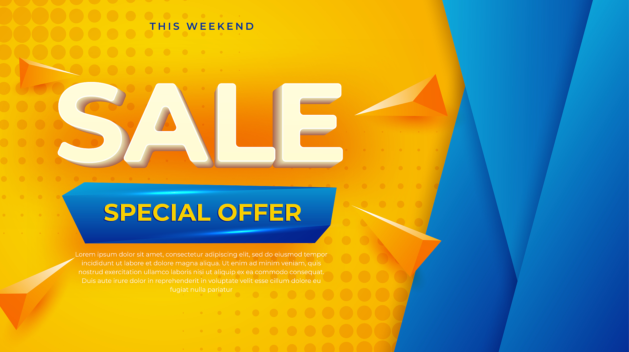 super sale modern banner design template on yellow background