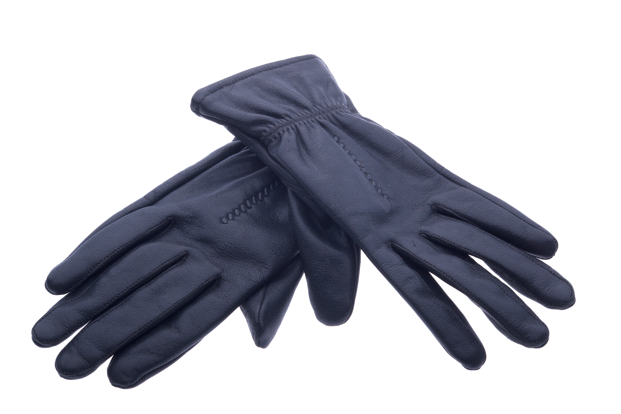 black leather gloves
