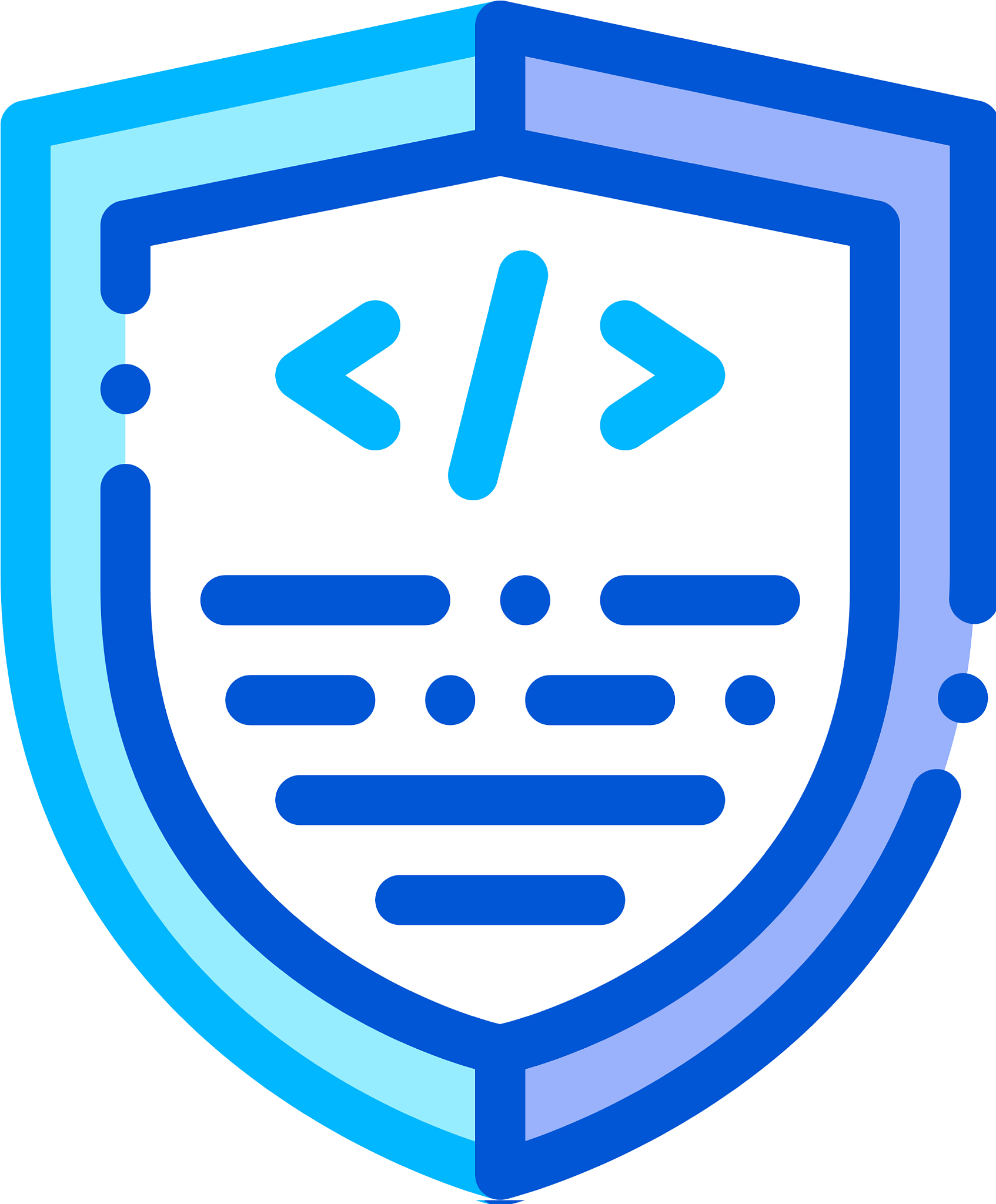 coding antivirus program thin line icon