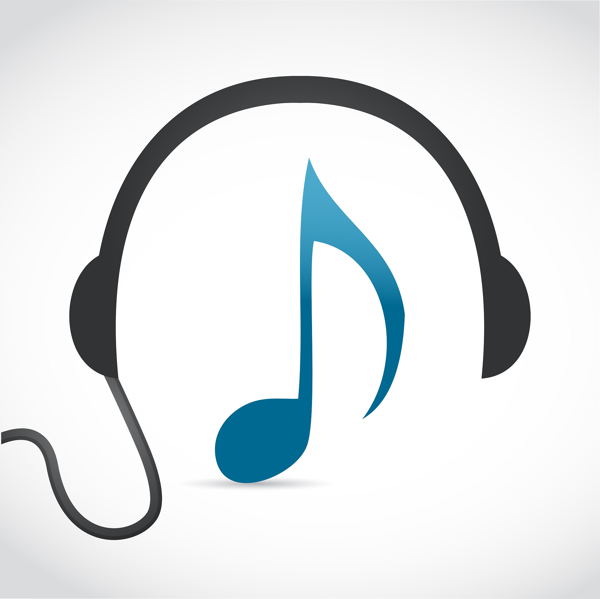 music and headphones illustration design