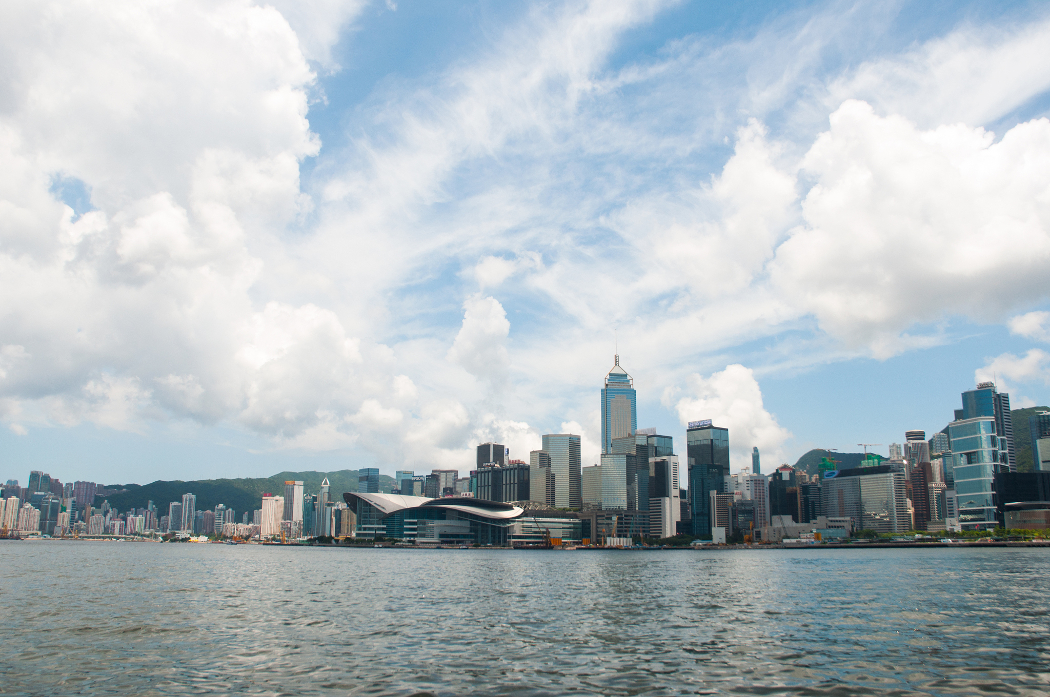 the view of city and sea in hongkong