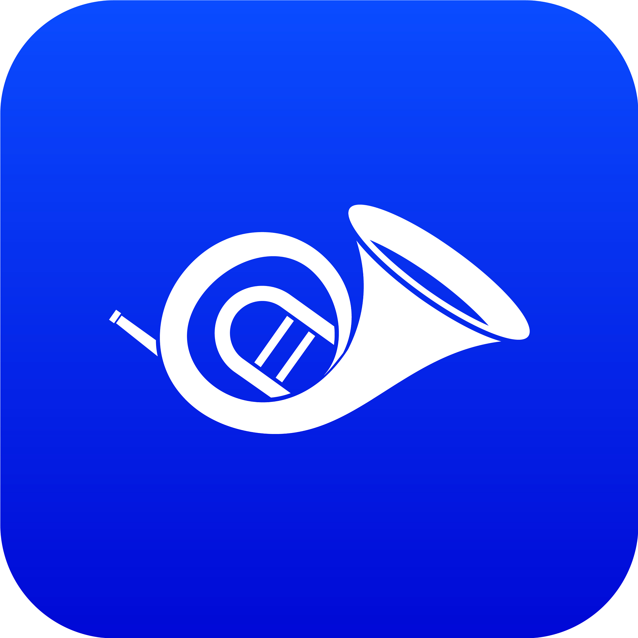 french horn icon digital blue