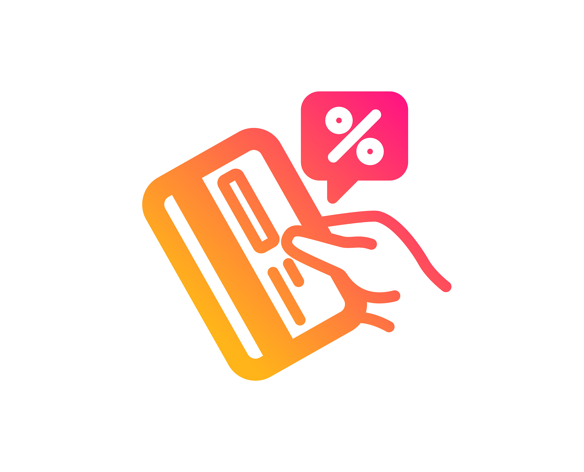 credit card percent icon discount sign