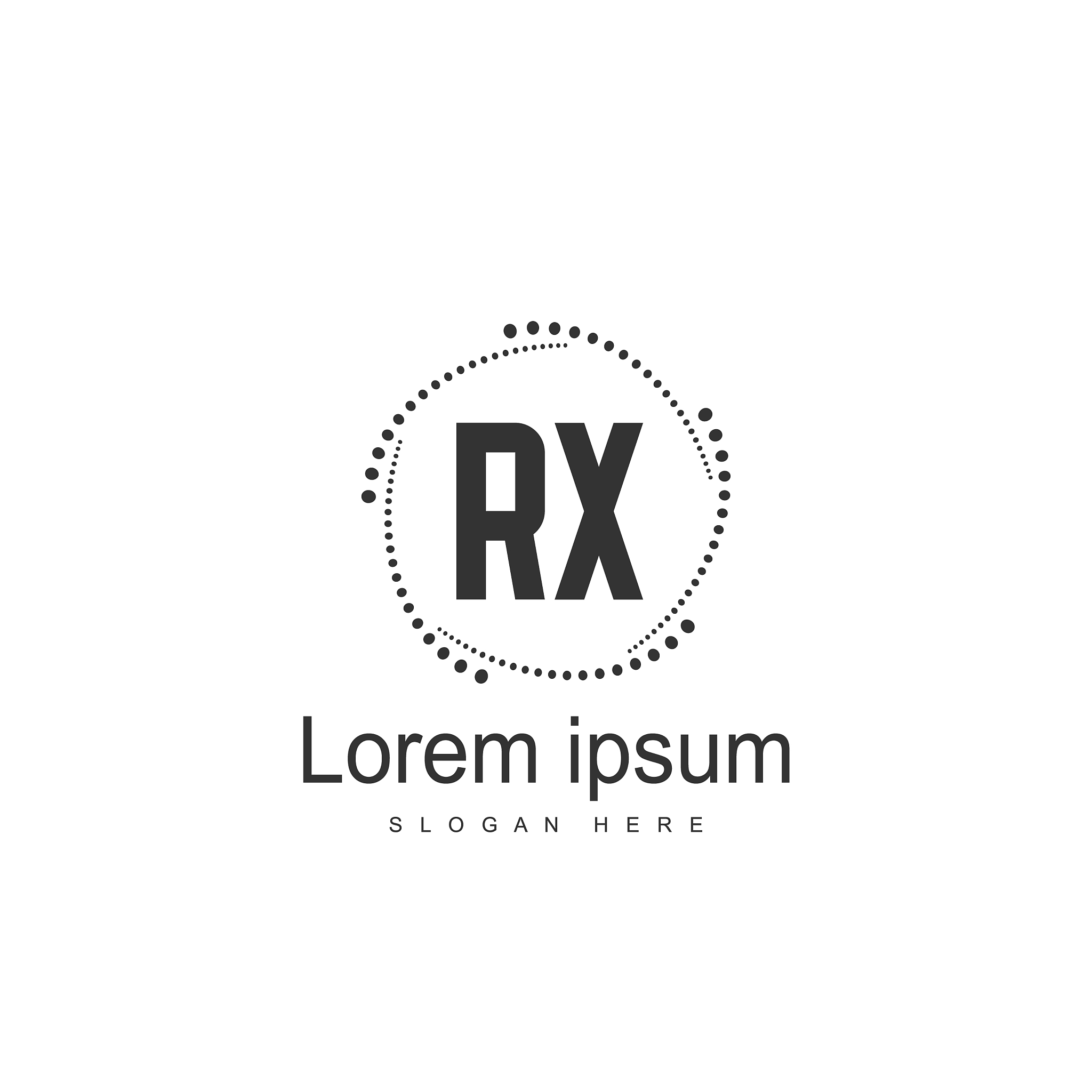initial rx logo template minimalist letter logo