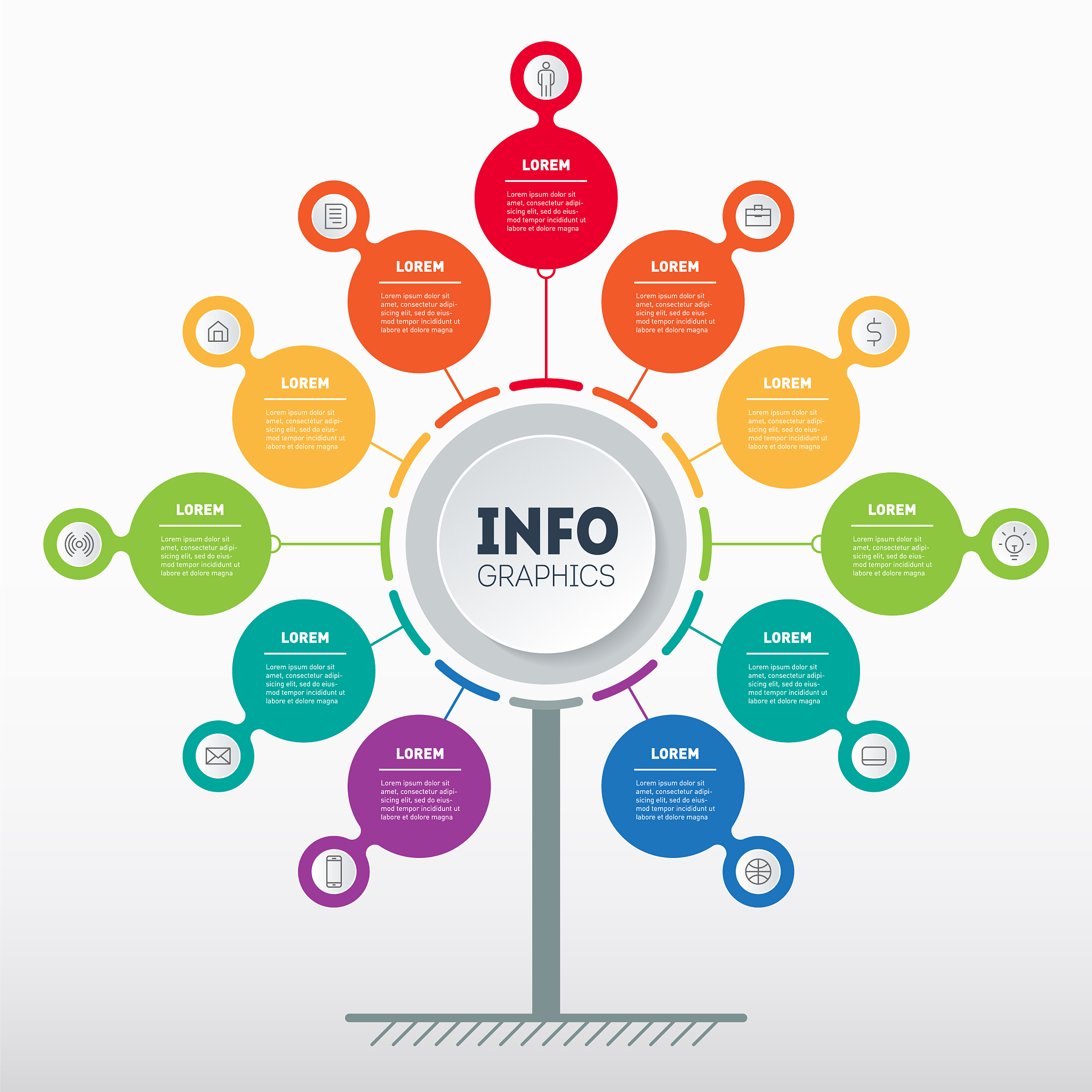 business presentation concept with 11 options web