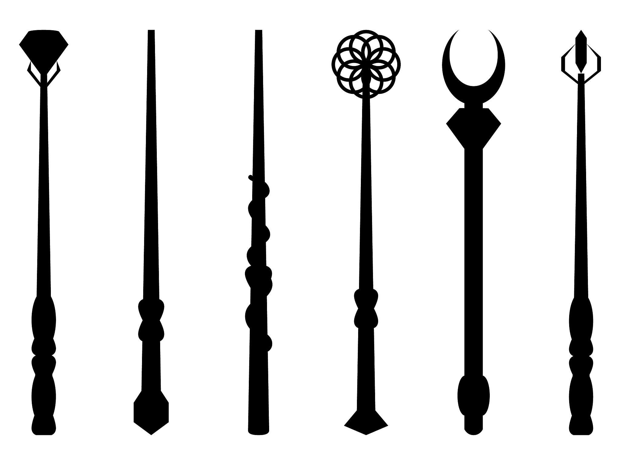 magic wands isolated on white background