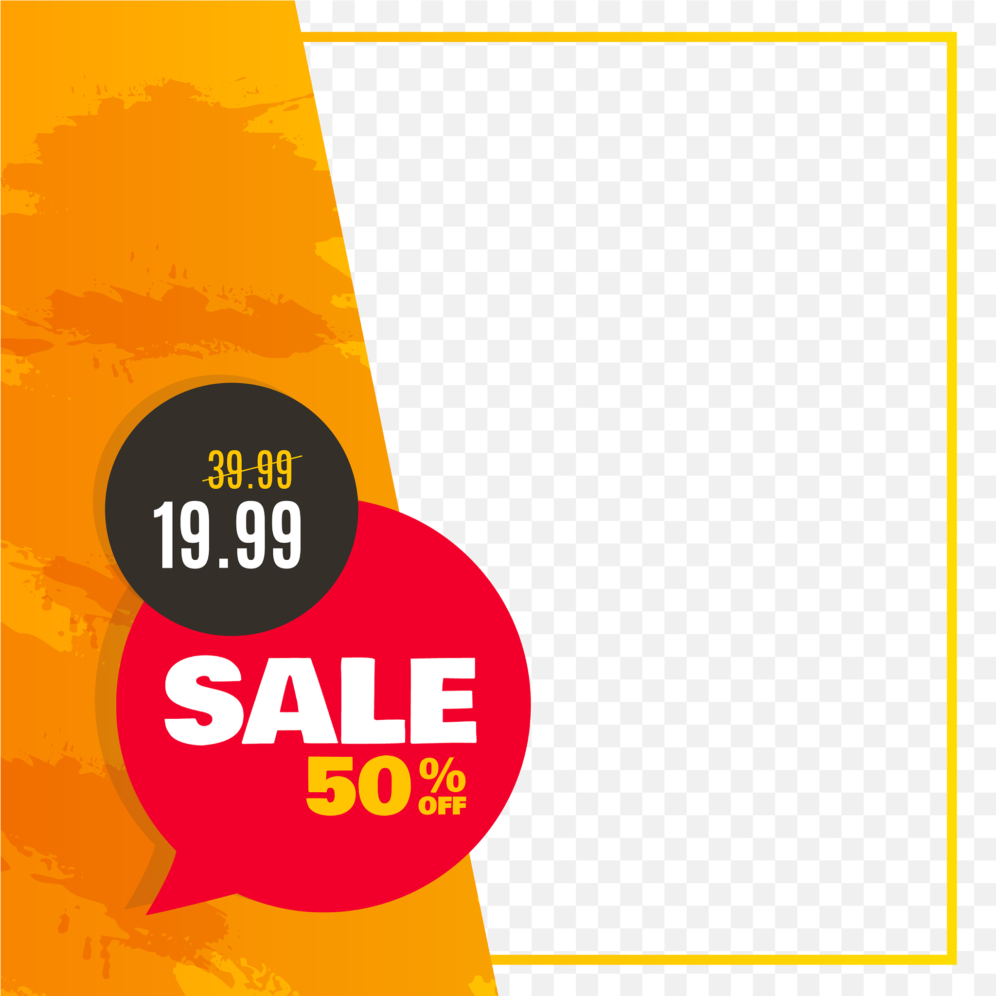 sale banner frame with price tag