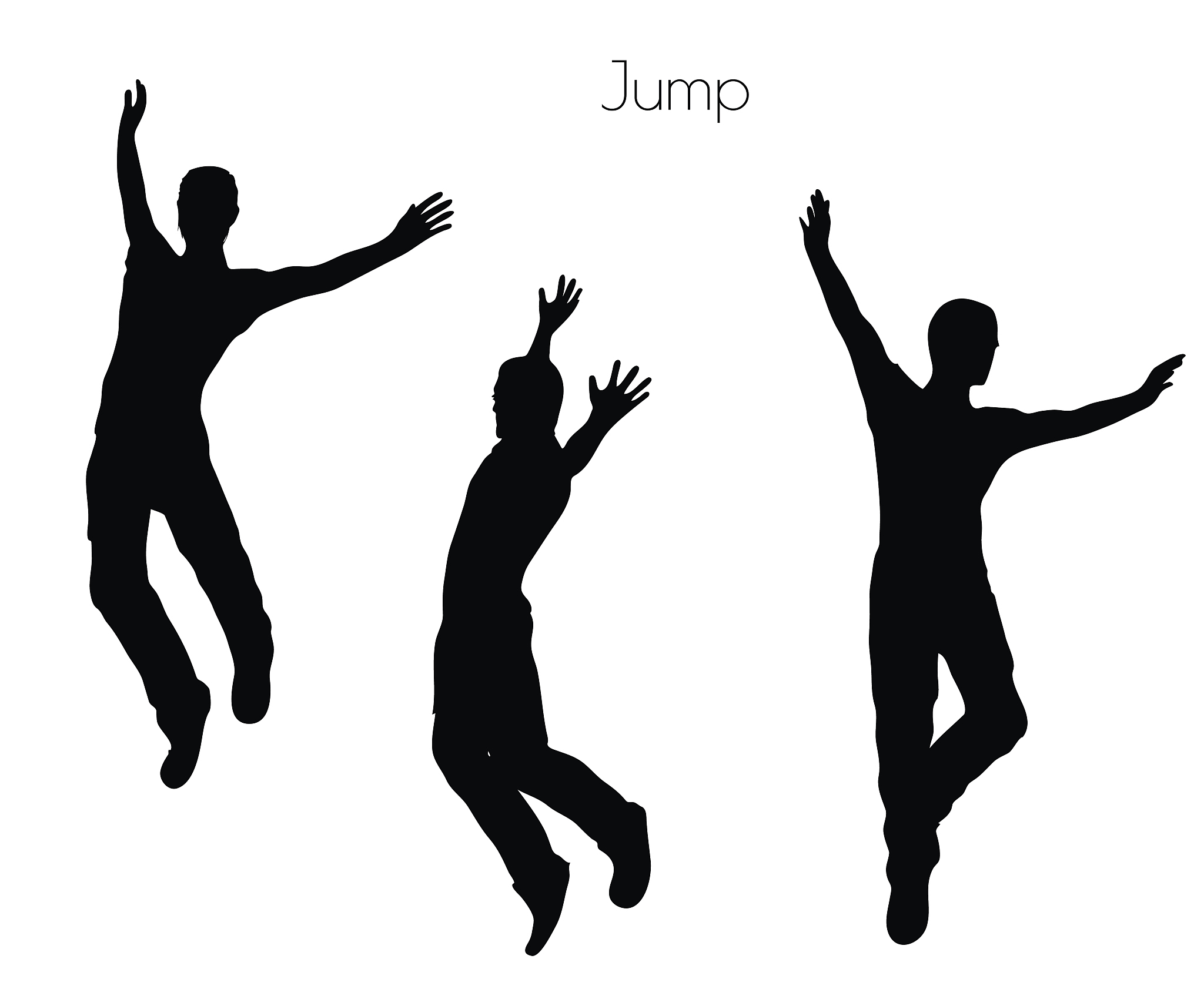 man in jump pose on white background