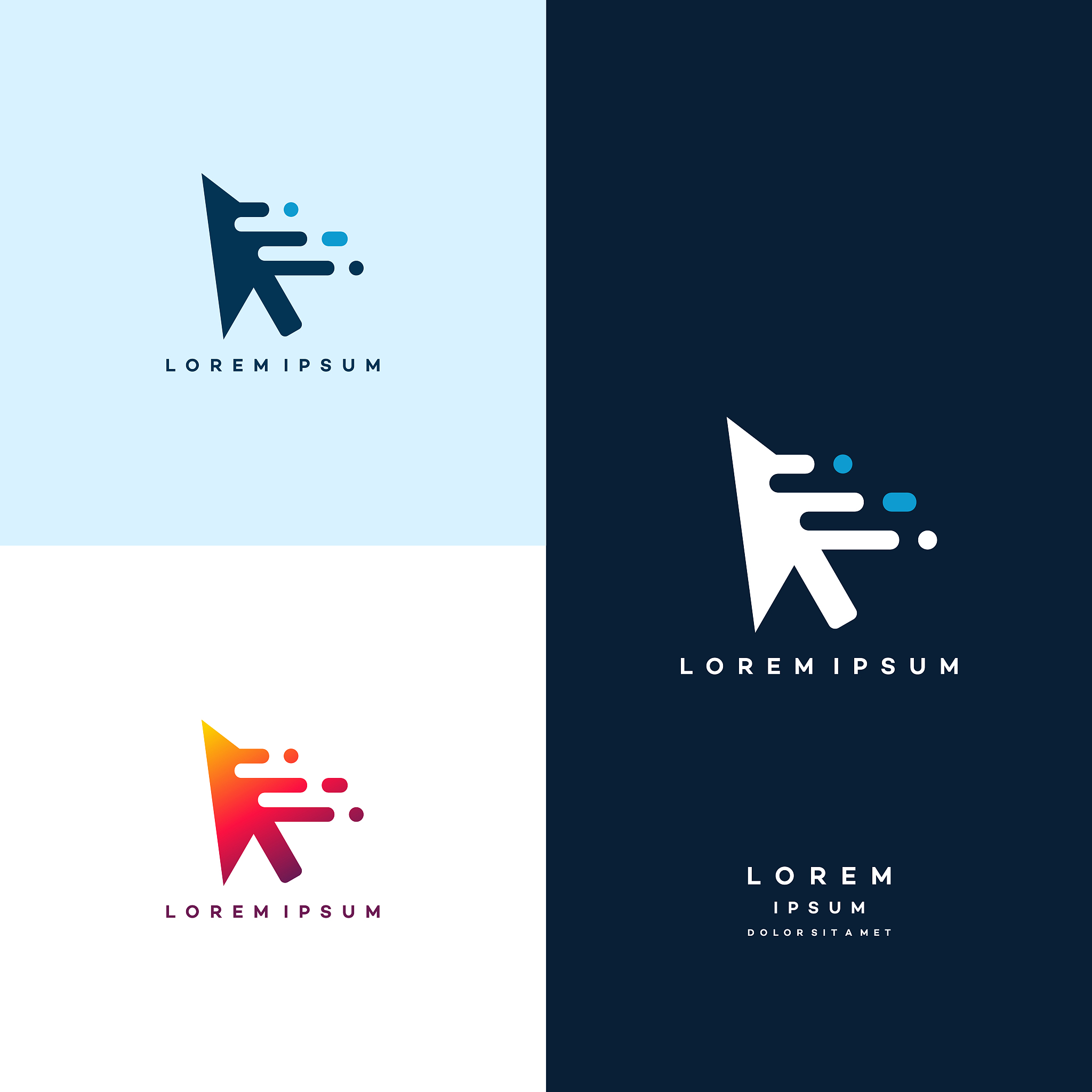 elegant pixel arrow logo template, fast cursor logo designs conc