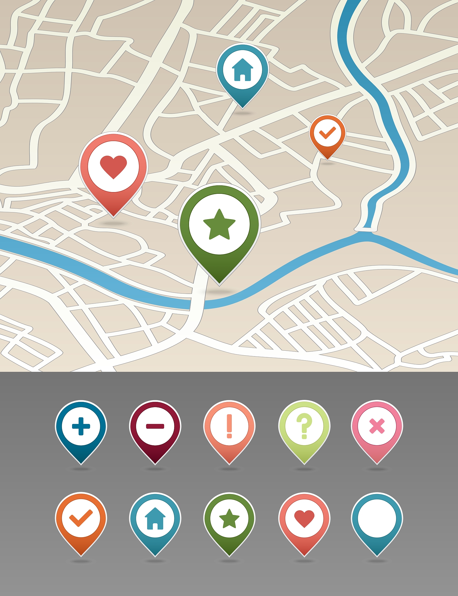 mapping pins icon