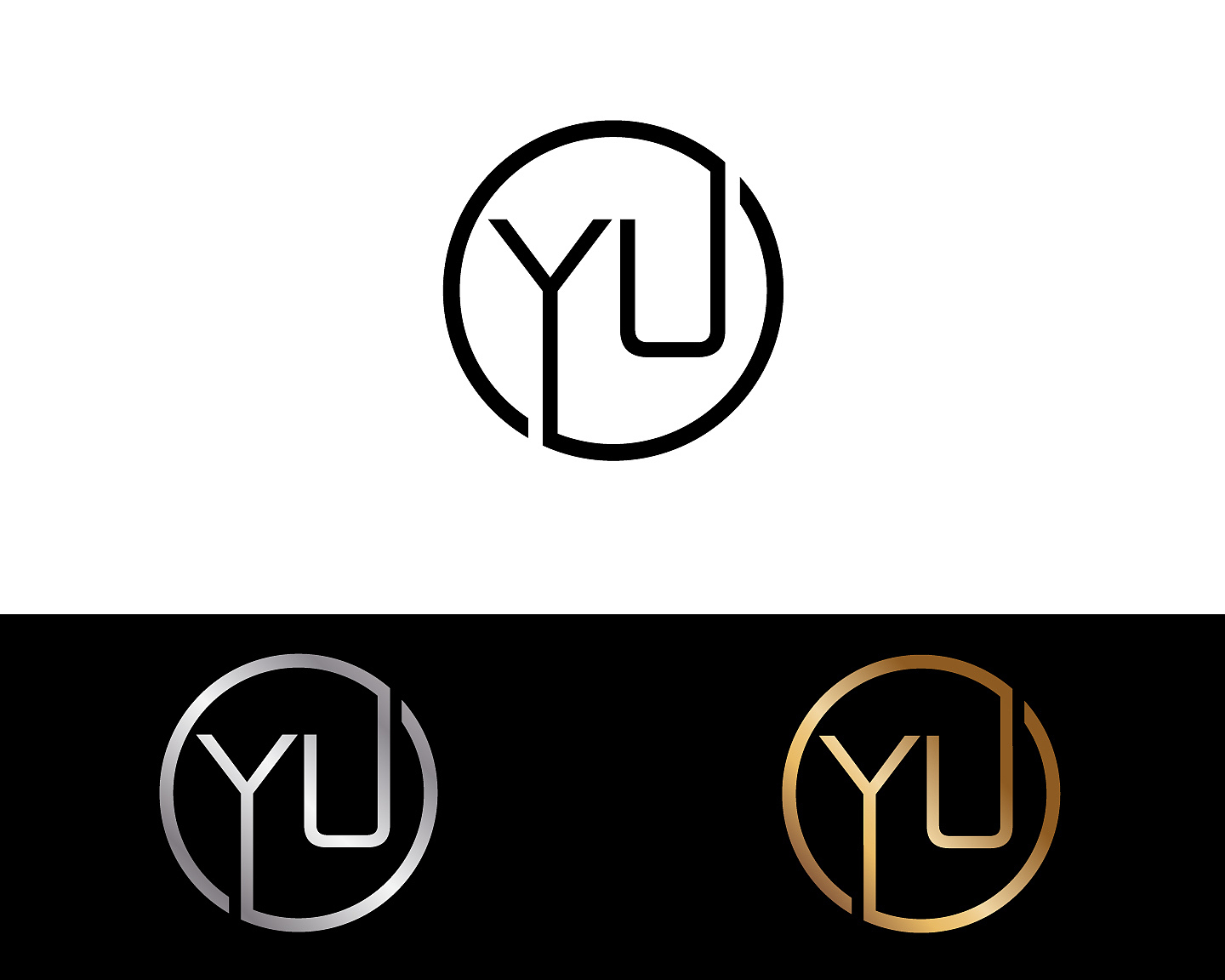 yu circle shape letter design