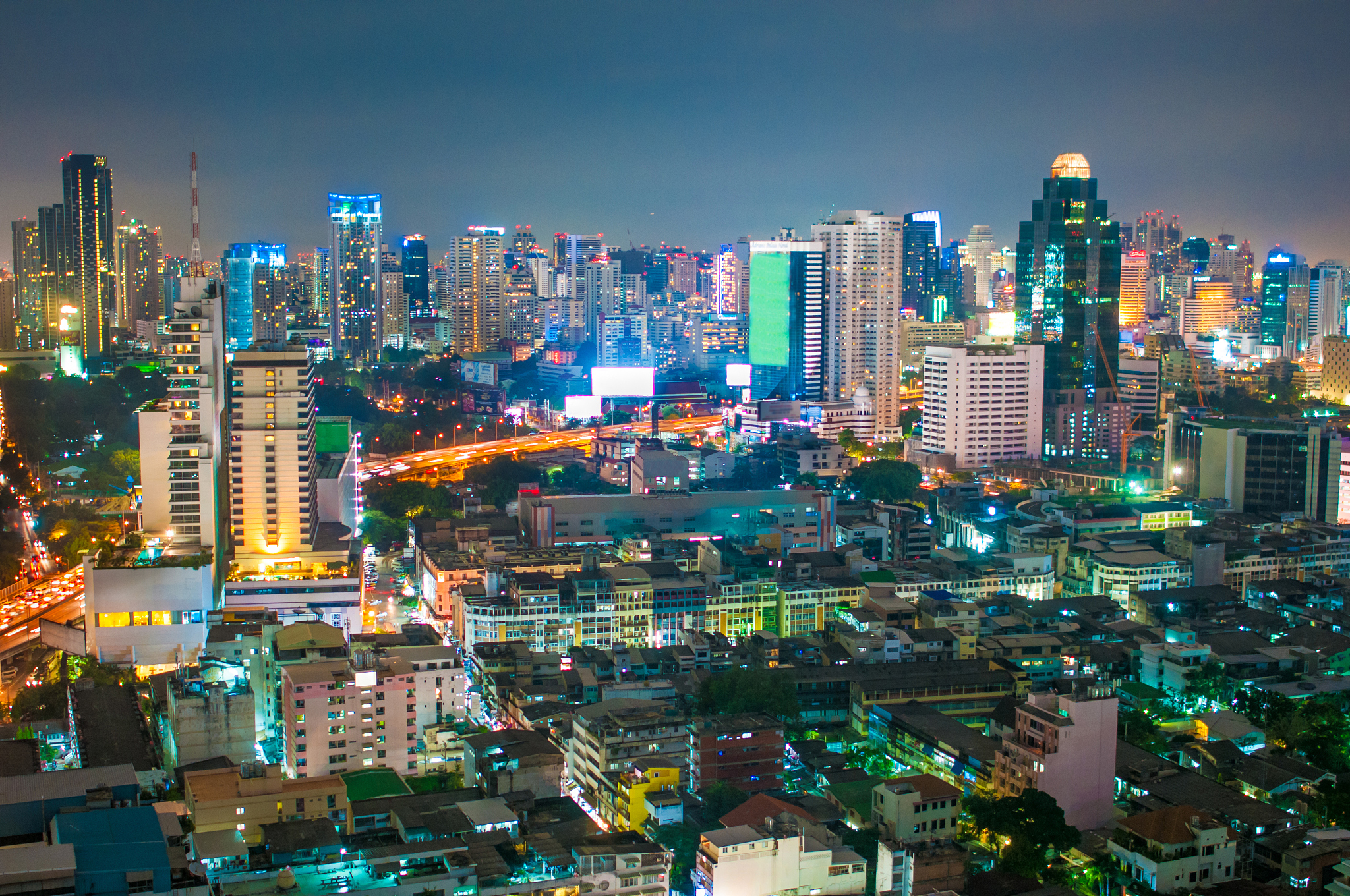 panoramic view of urban landscape in bangkok thailand