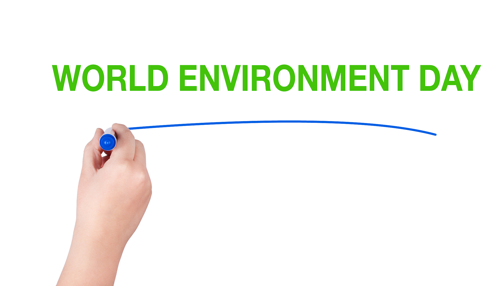 world environment day word write on white background