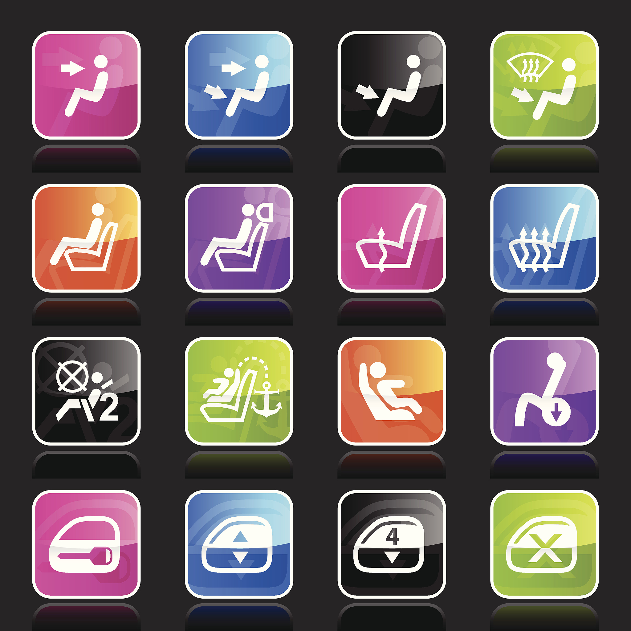 ubergloss icons - car control indicators