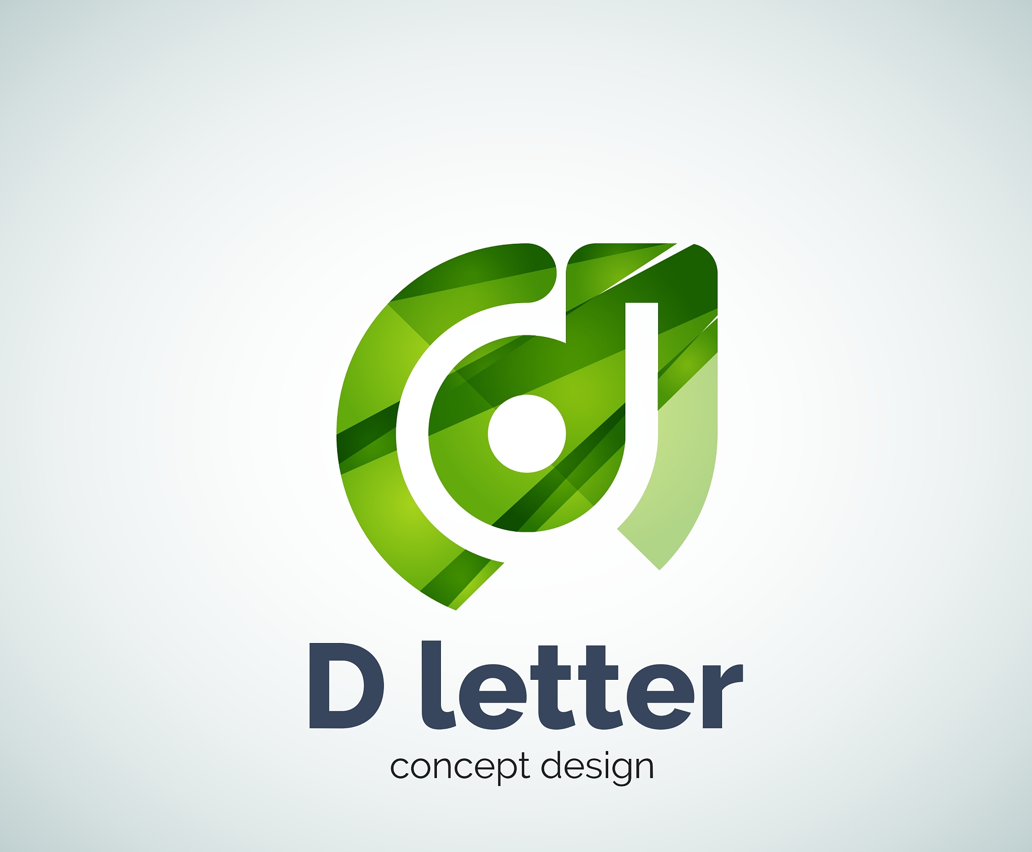 d letter concept logo template