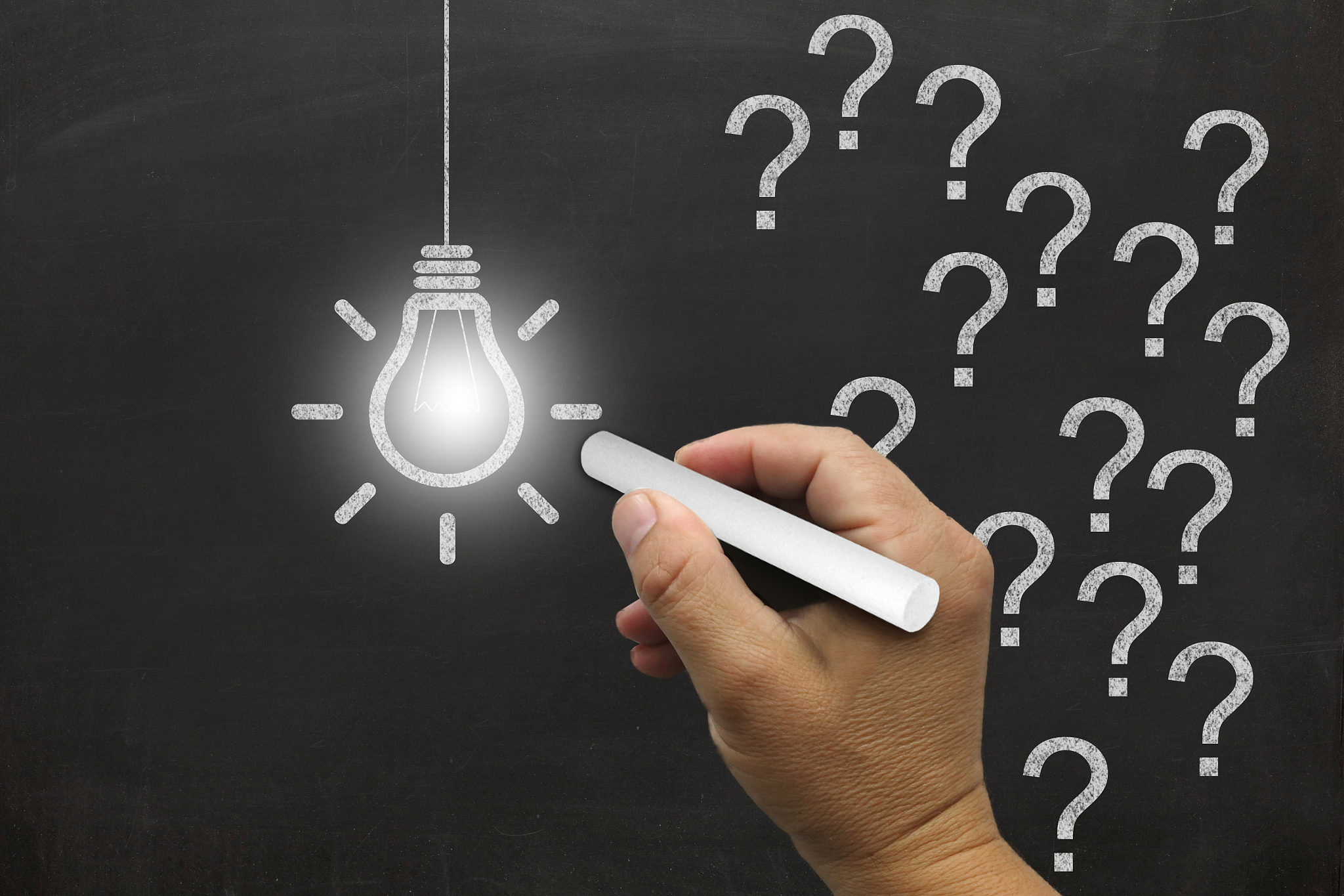 different creative idea light bulb blackboard