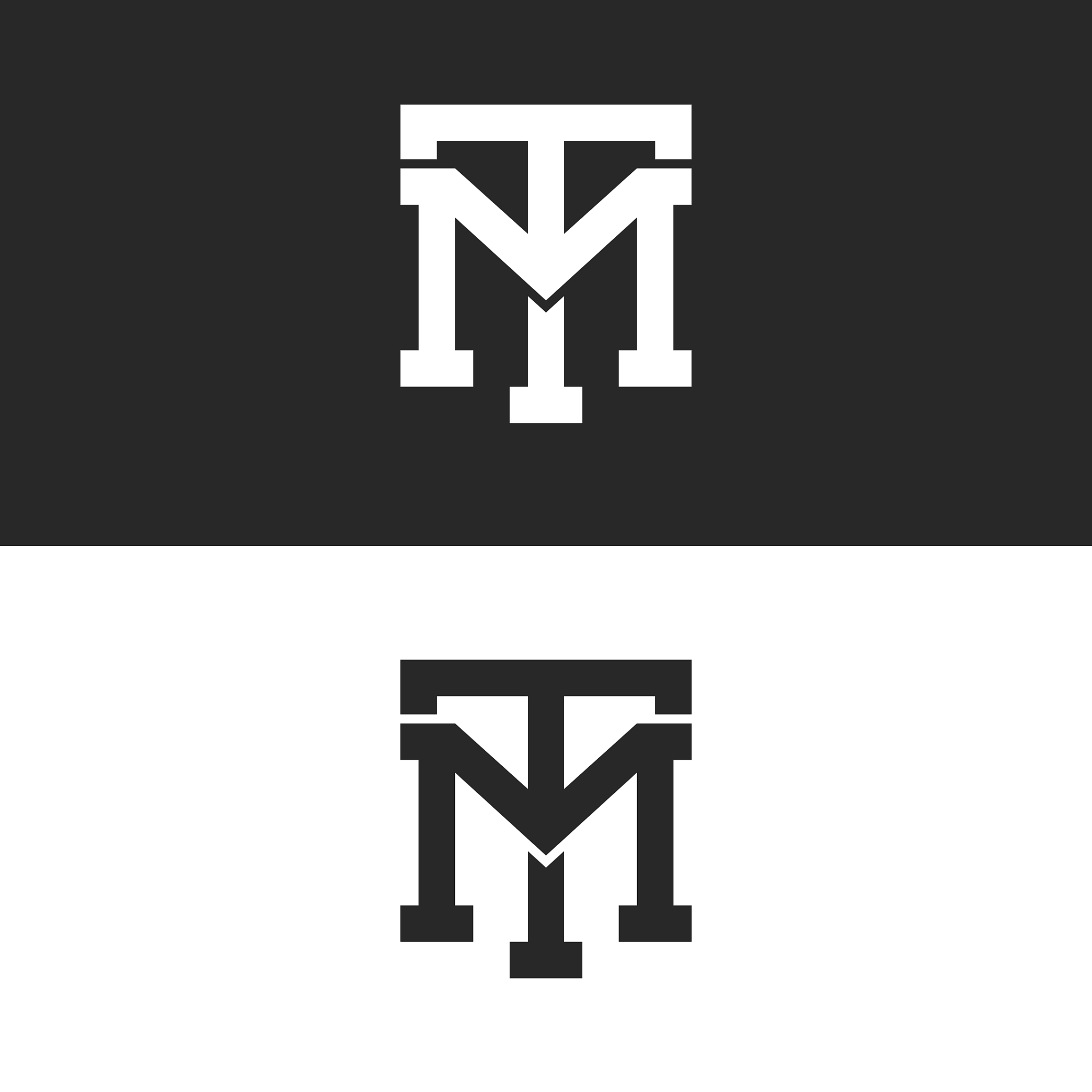 monogram hipster initials tm logo letters set