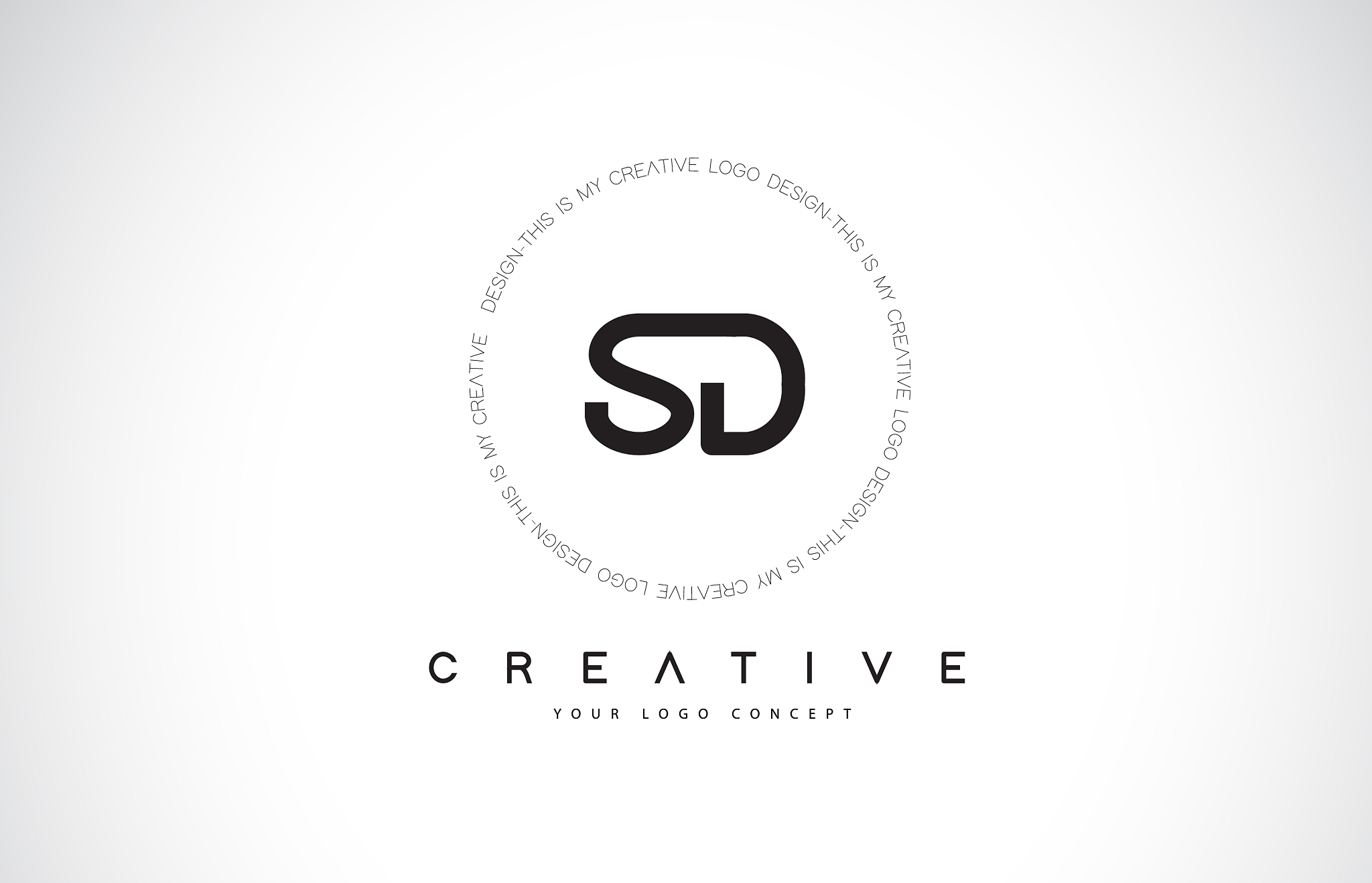 sd s d logo design with black and white creative