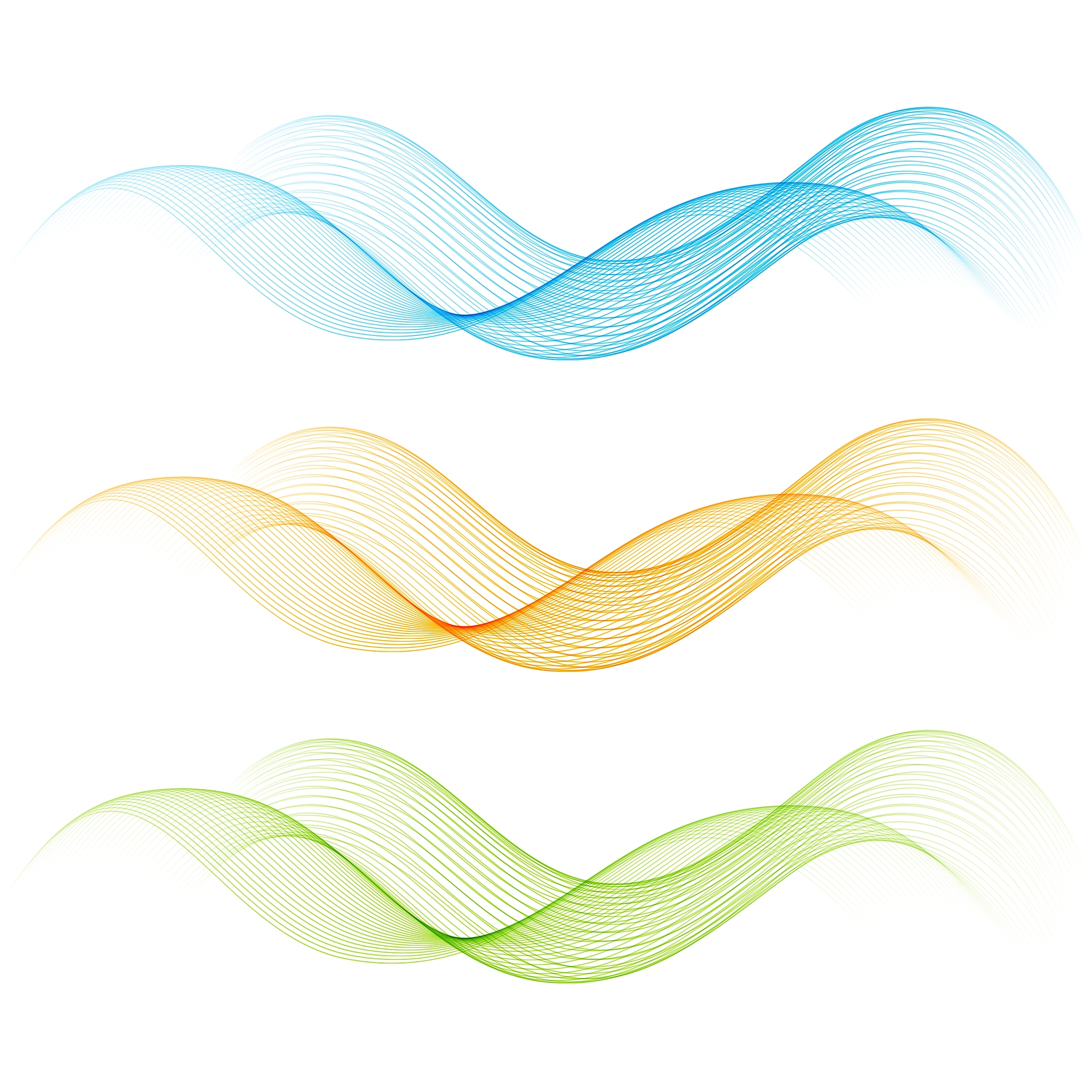 set of color curve lines