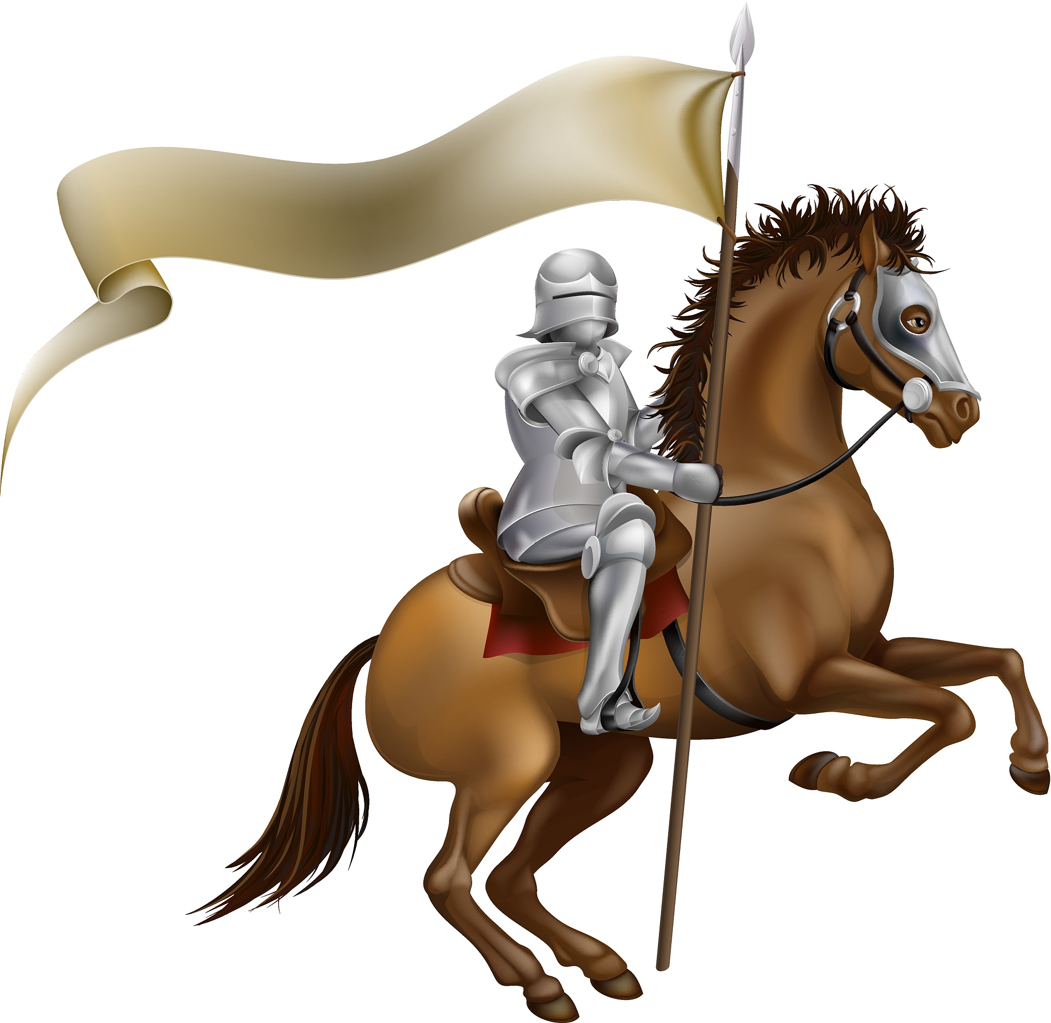 knight with spear and banner