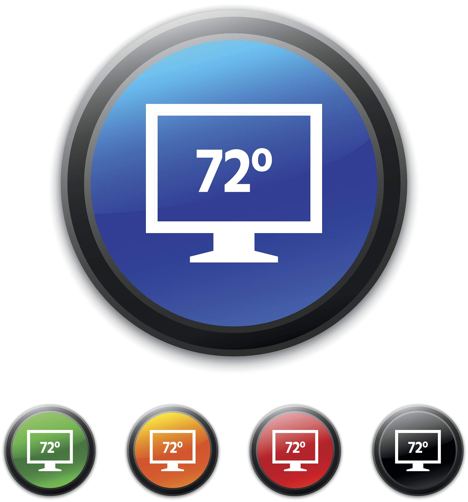 computer monitor icon on round buttons. - shinedseries