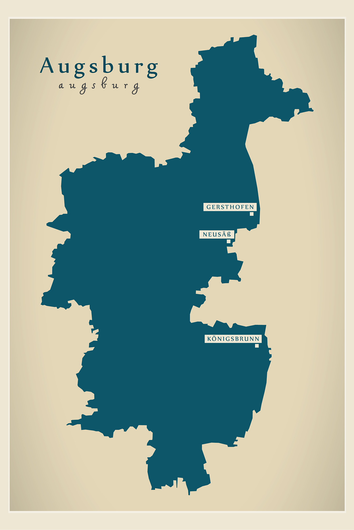 modern map - augsburg county bavaria de
