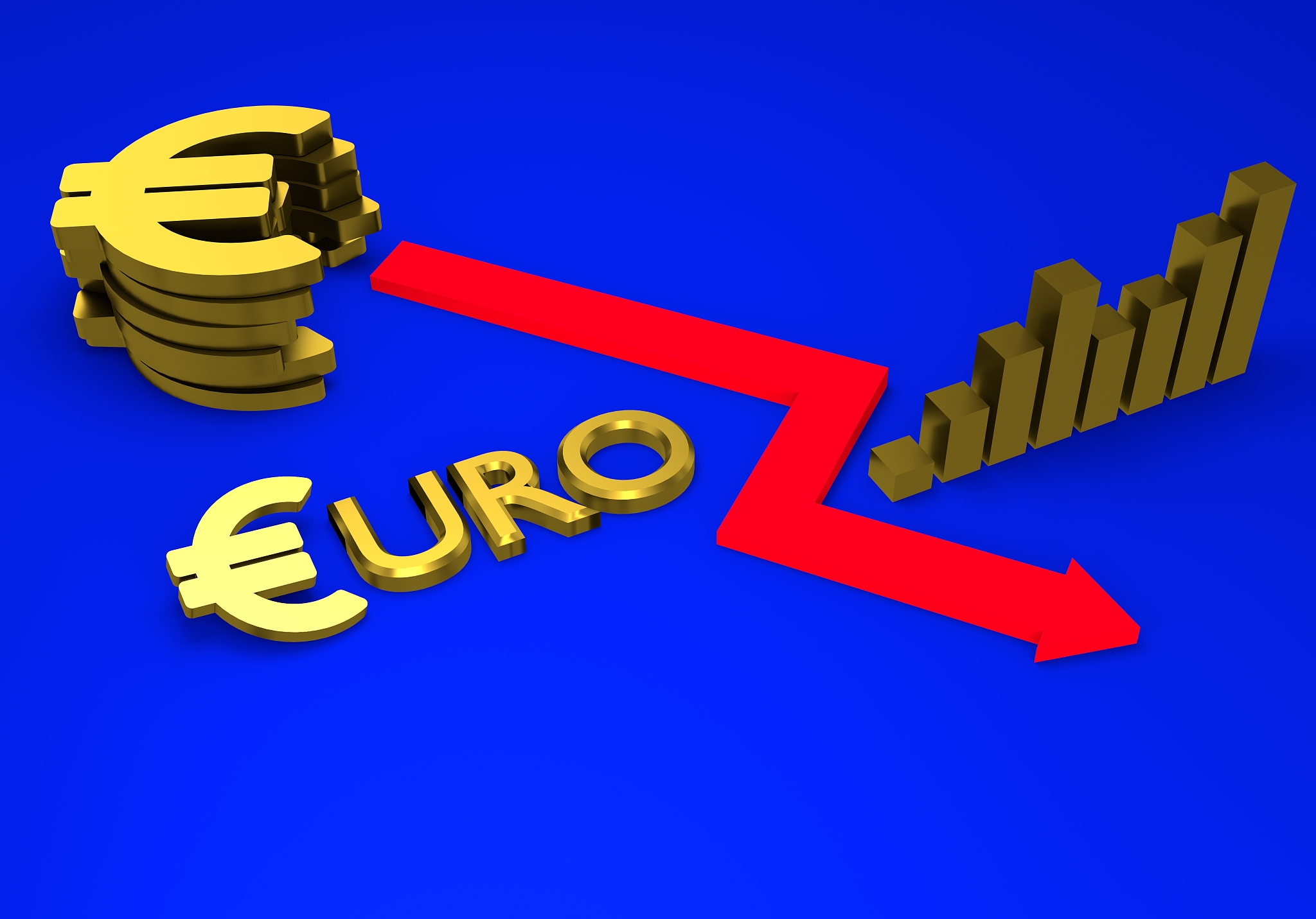 euro money symbol, 3d illustration