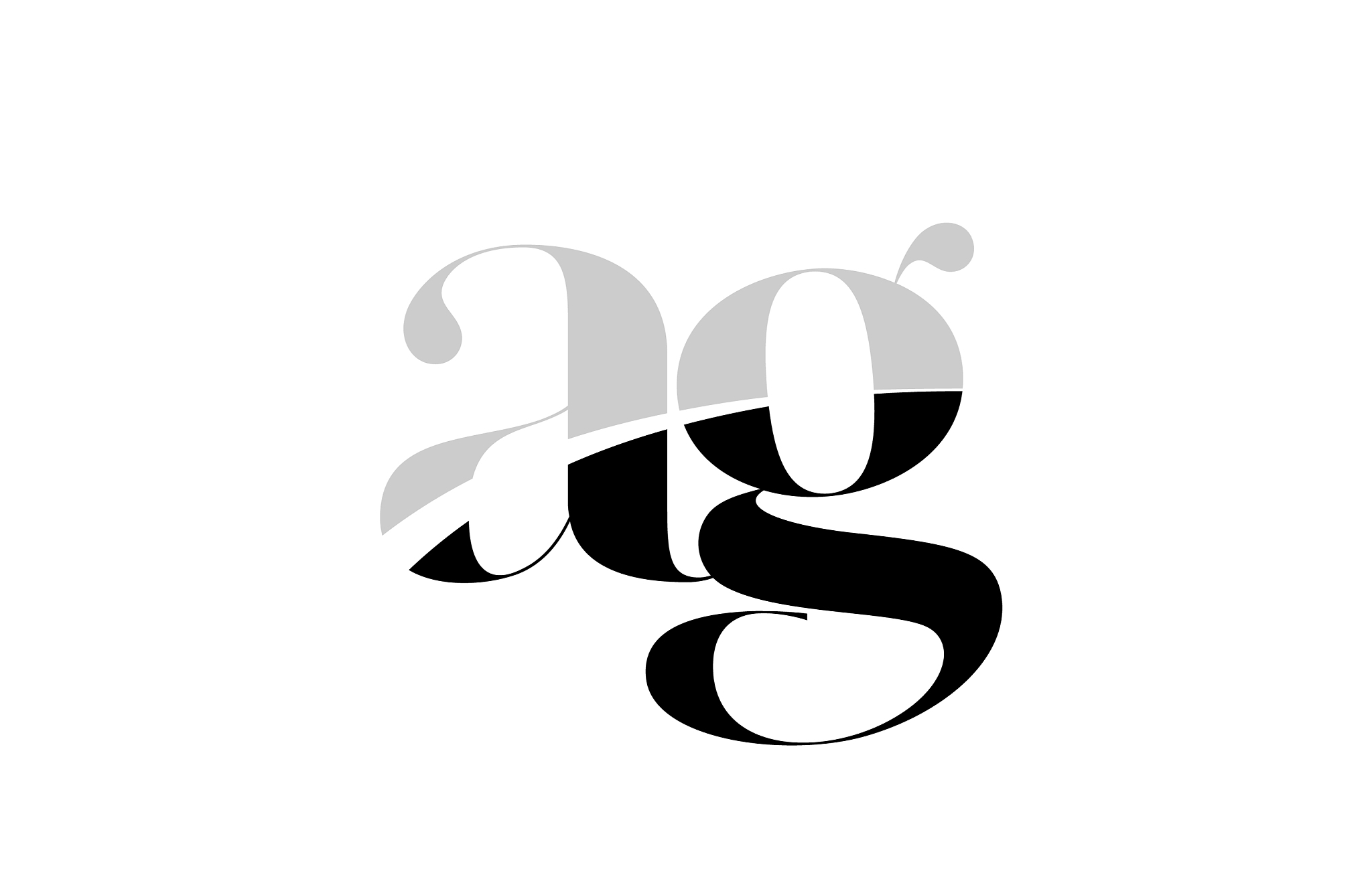 alphabet letter ag a g black and white logo icon